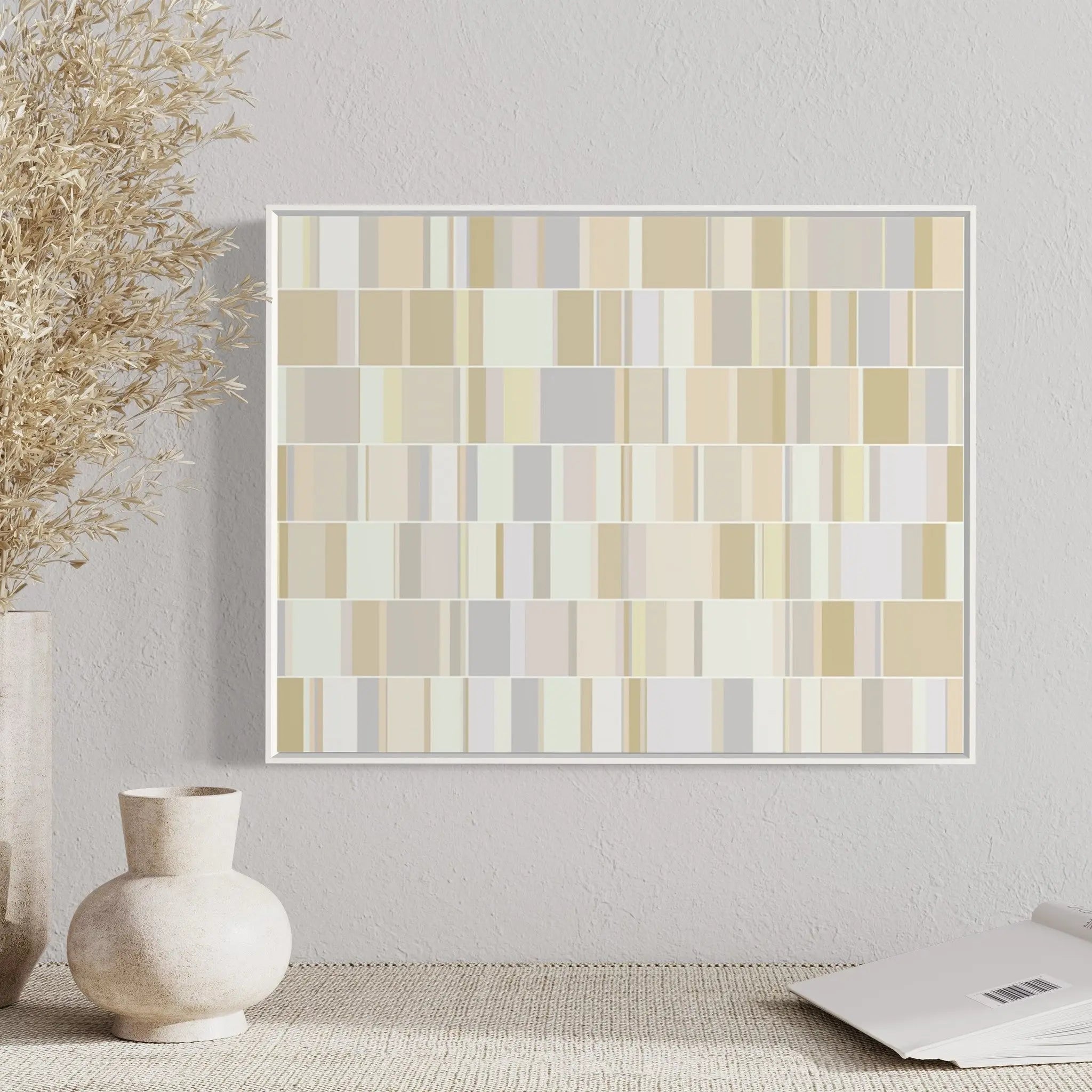 Neutral Domino Modernist Pattern by Alejandro Franseschini showcased in a designer room setting