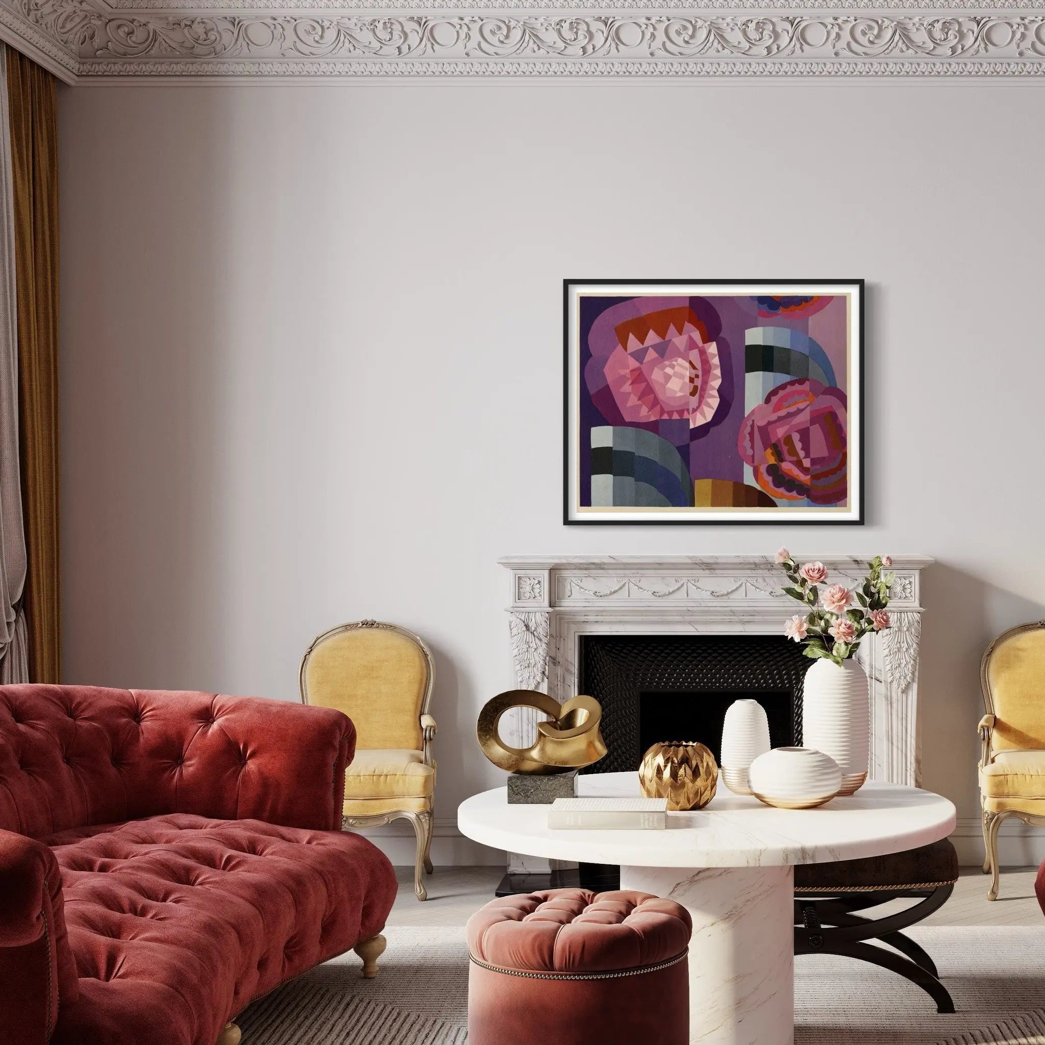 Geometric Roses by Edouard Benedictus hanging in a sophisticated office space