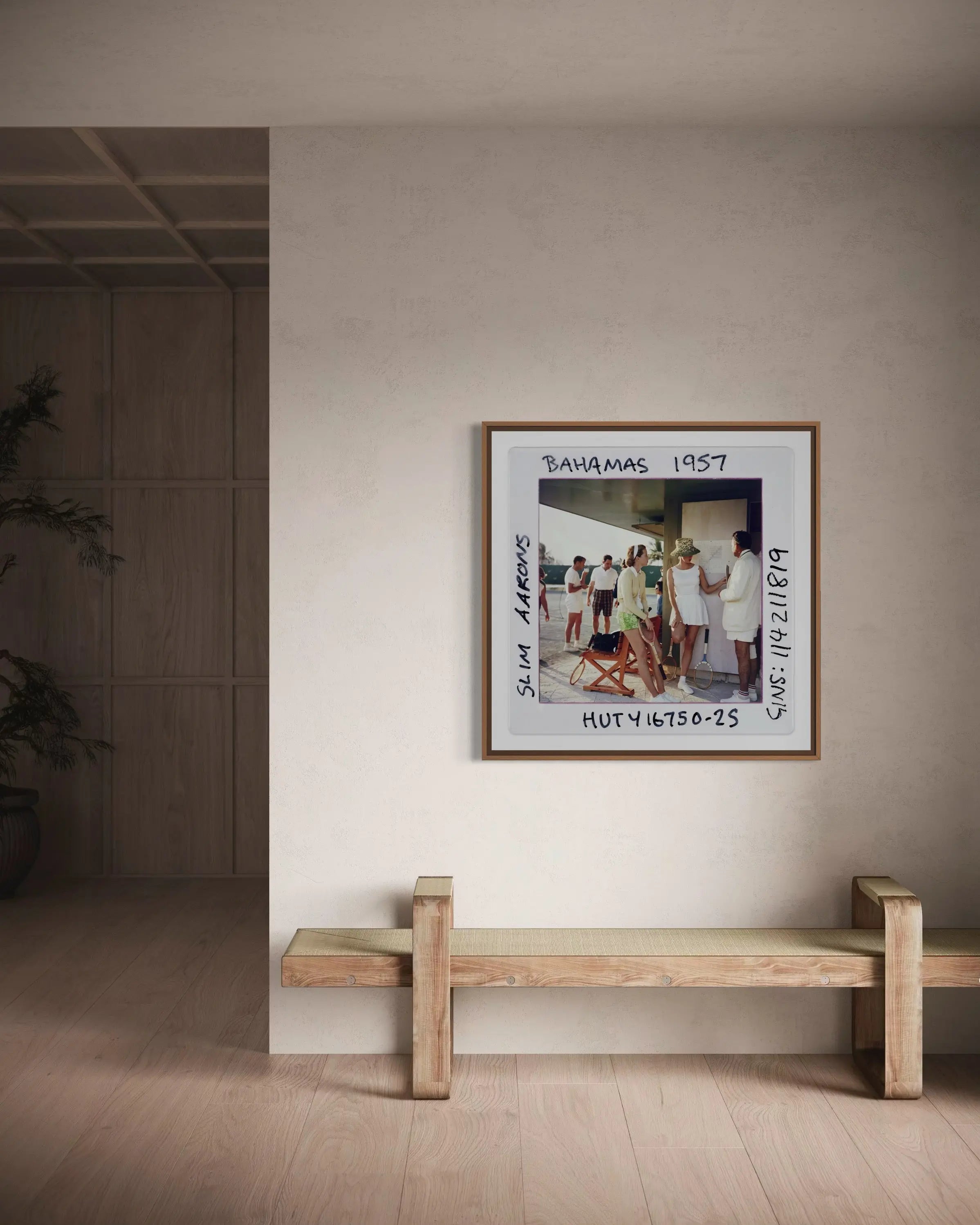 Bahamas 1957 by Slim Aarons presented in a curated interior design