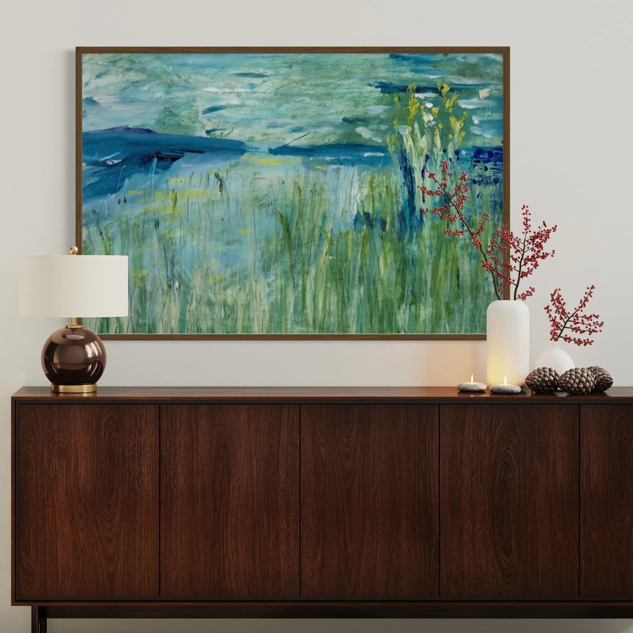 Nature Studies 1 by Evelyn Ogly displayed in a modern living room interior