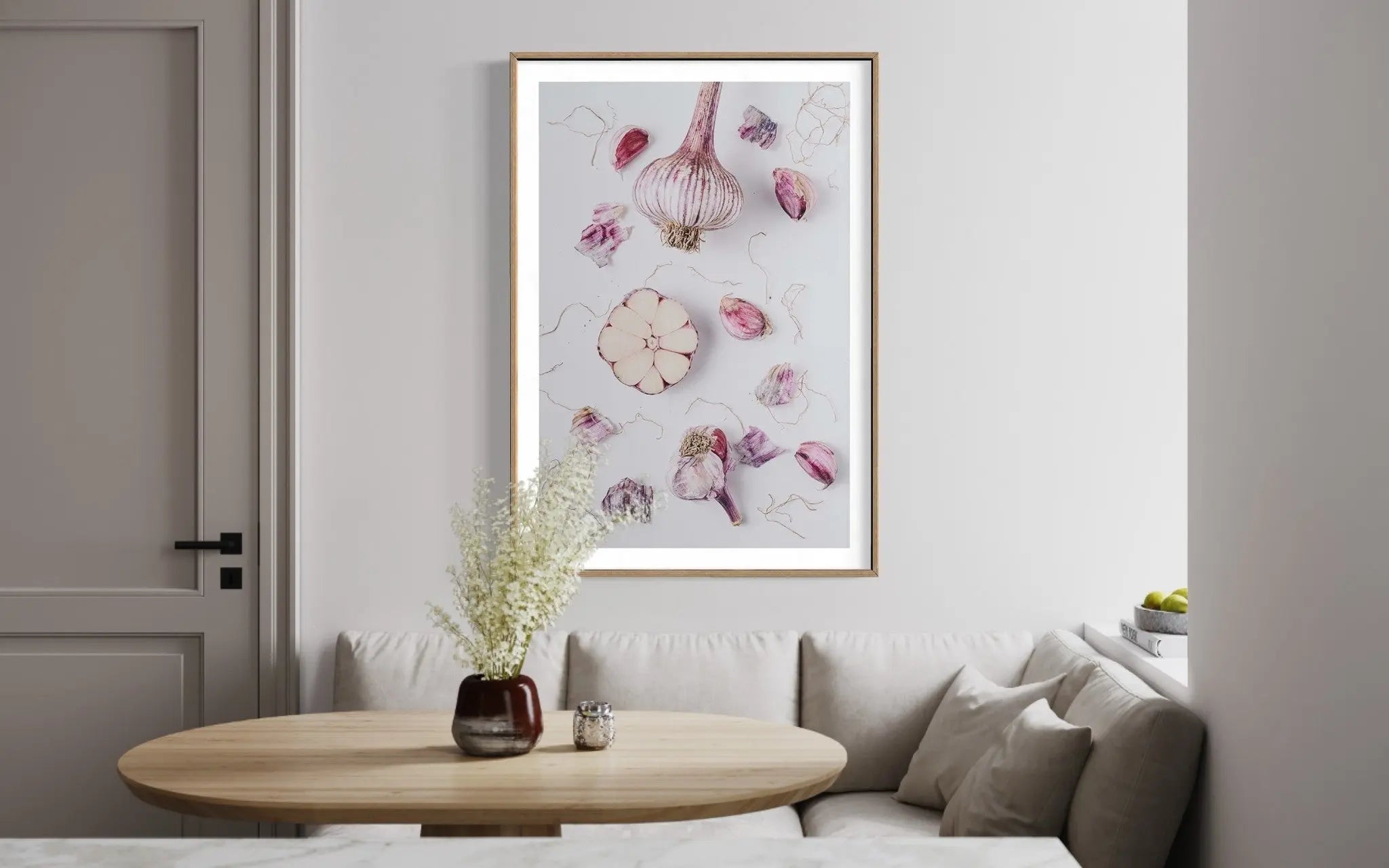 Garlic Deconstructed by Jed Gordon-Moran featured in an elegant interior space