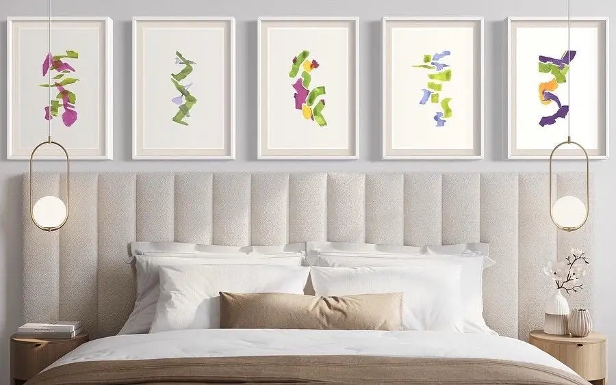 Color Study 3 by Encarnacion Portal Rubio displayed in a modern living room interior