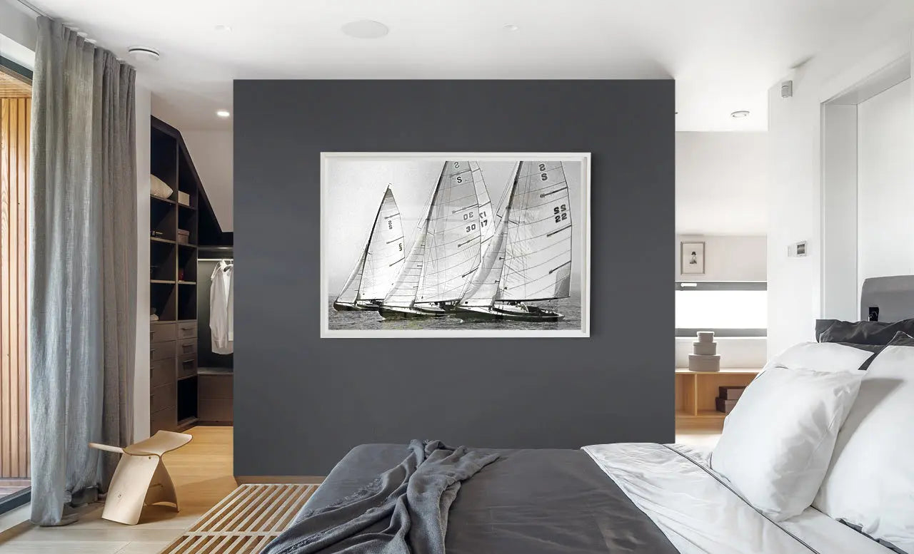 S-Boats in Line by Kevin Dailey showcased in a designer room setting