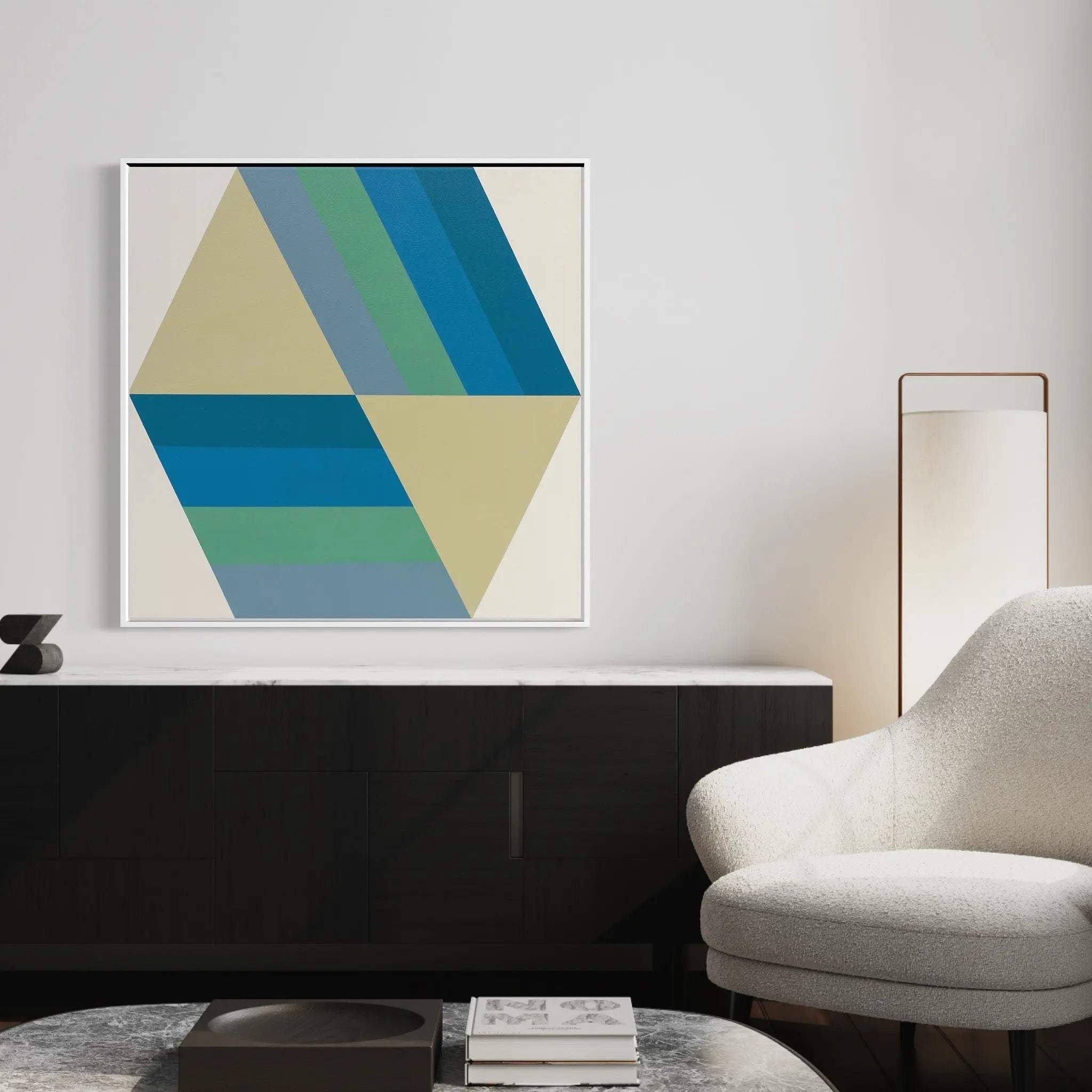 Broken Square 04 by Rodrigo Martin styled in a contemporary interior setting