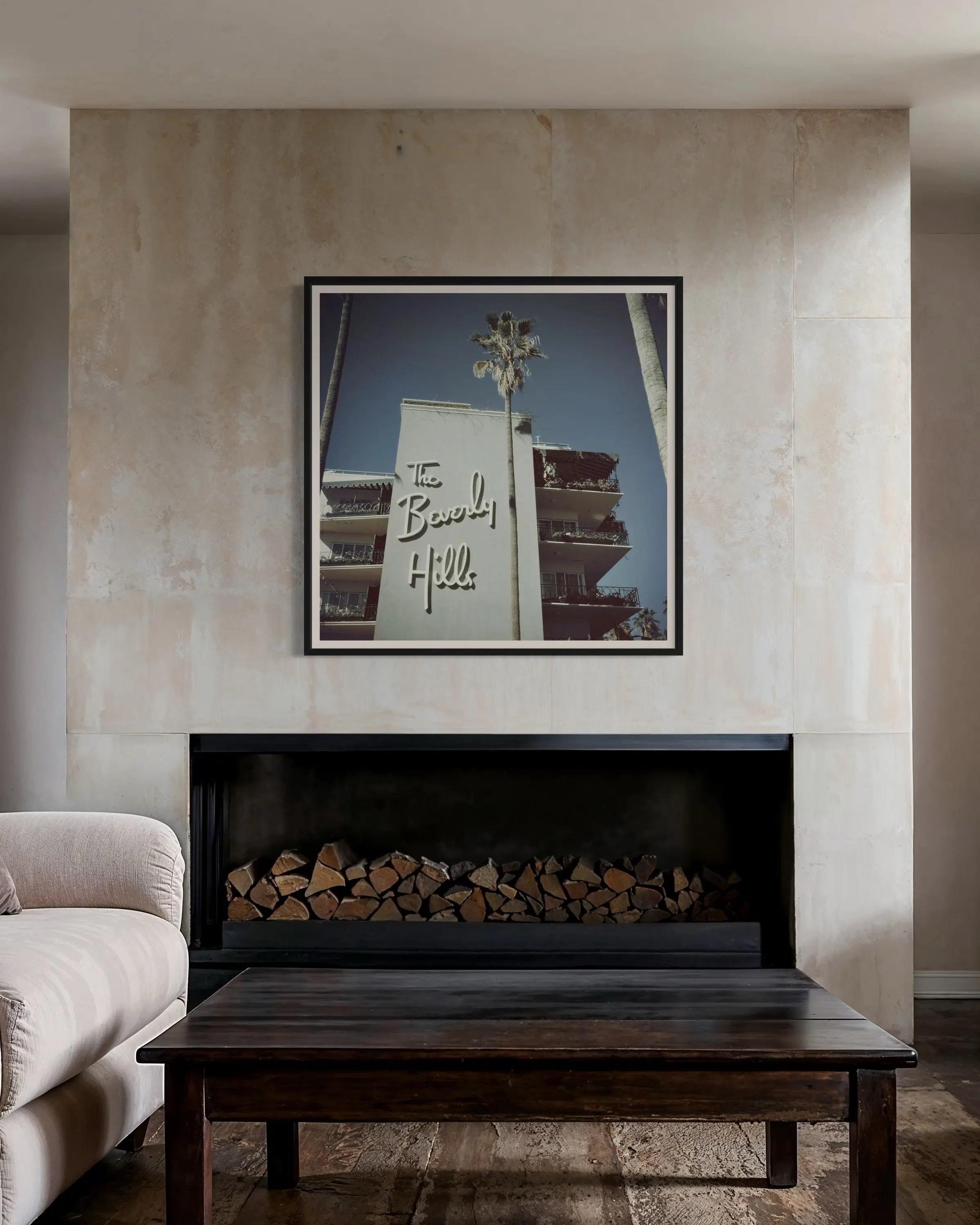 The Beverly Hills Hotel by Slim Aarons styled in a contemporary interior setting