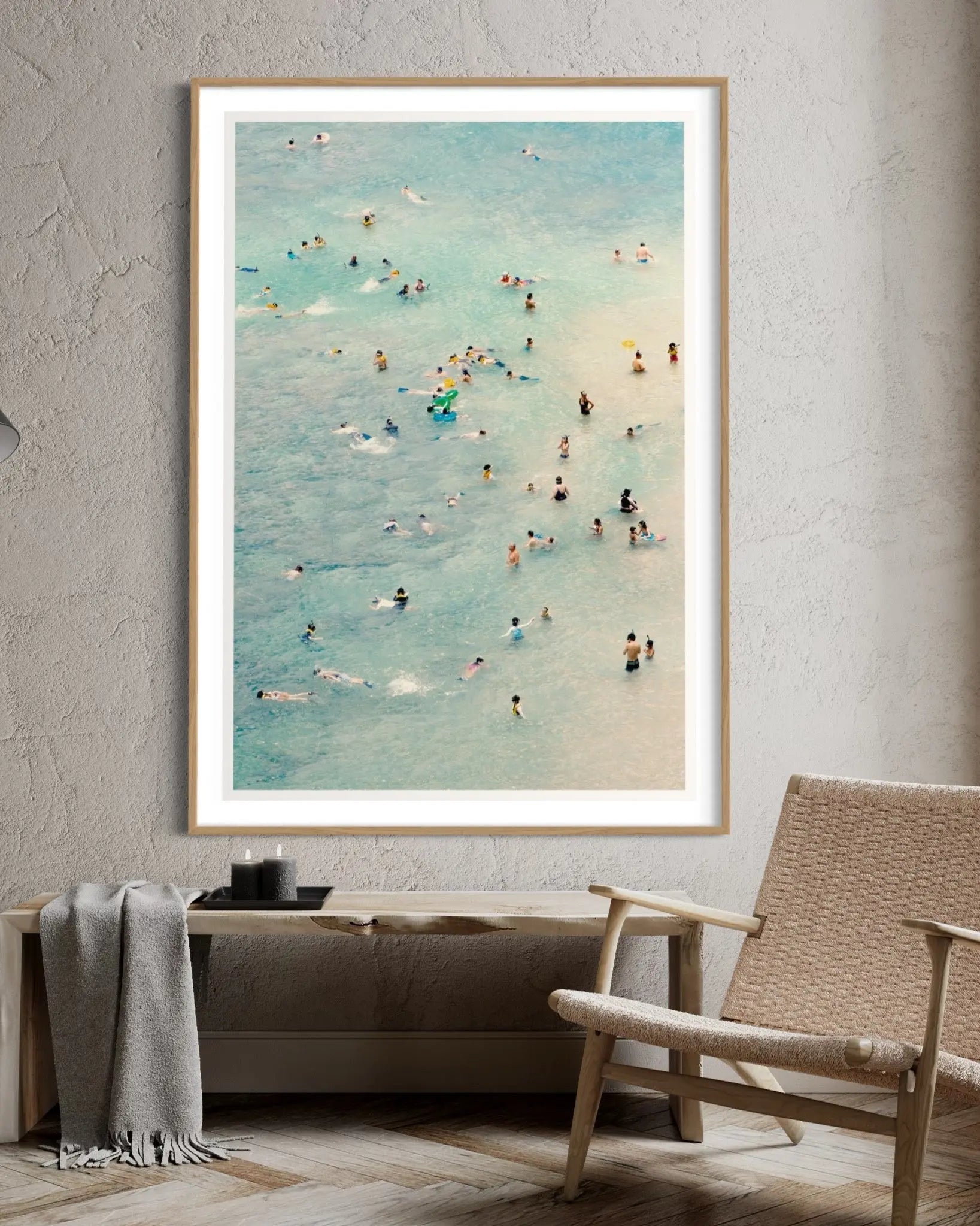 Chia Beach in Sardinia by Francesco Alessandrini displayed in a modern living room interior