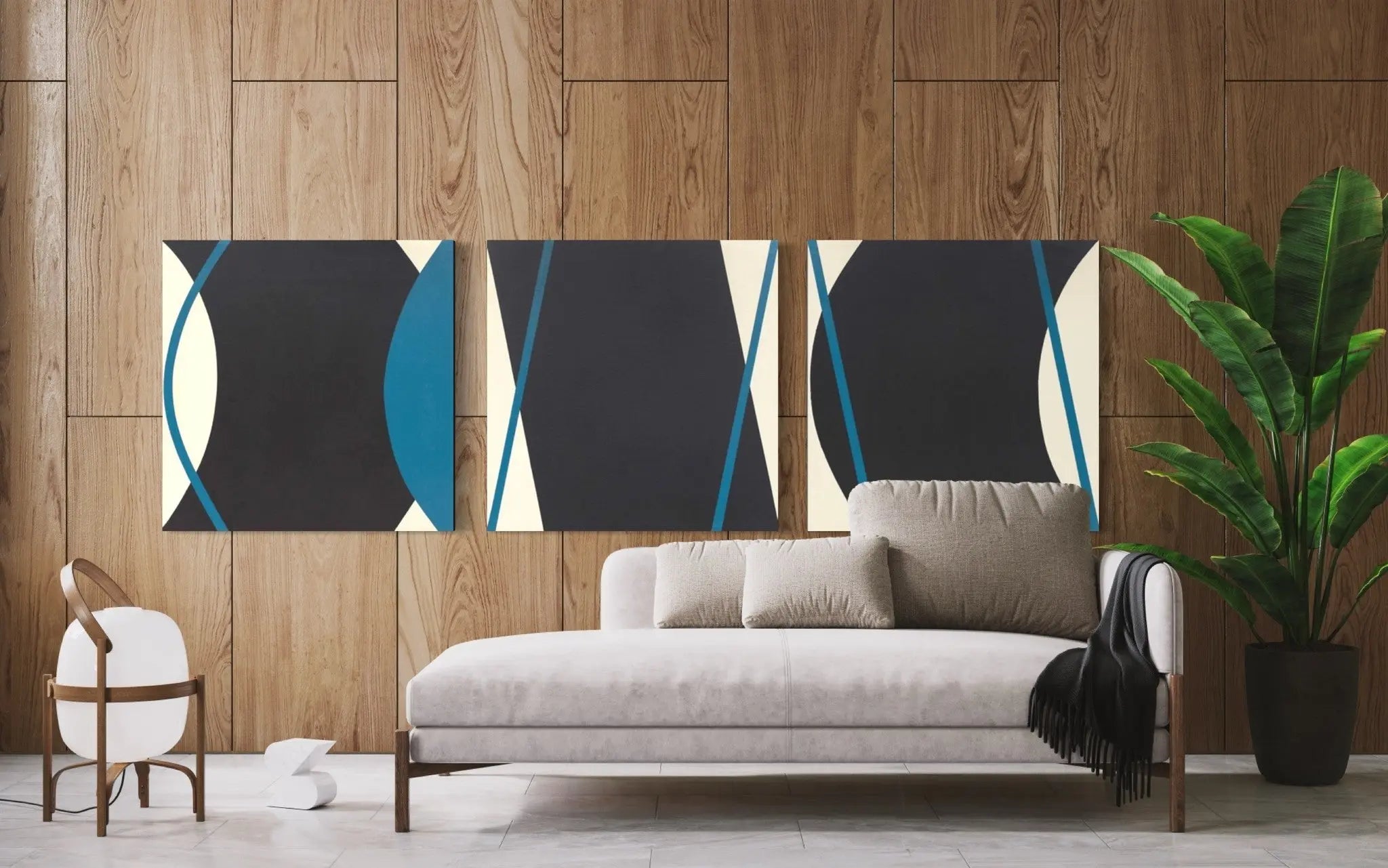 Linea y Plano by Rodrigo Martin displayed in a modern living room interior