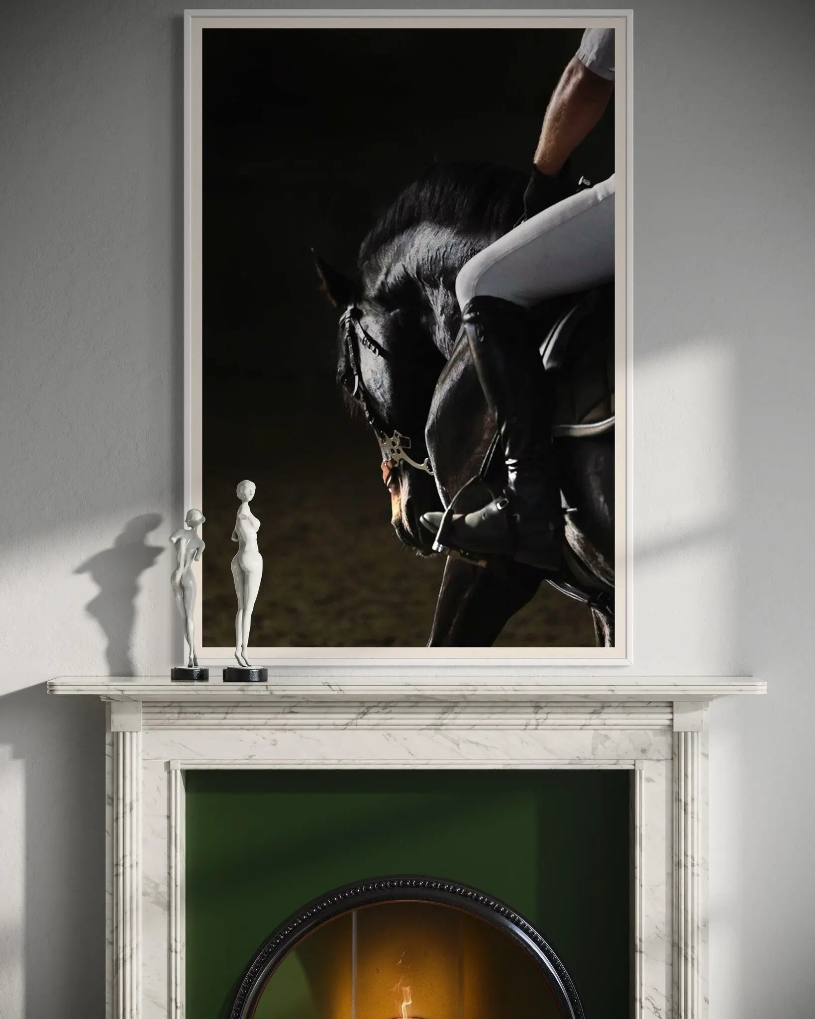 Elegant Horse in Training presented in a curated interior design