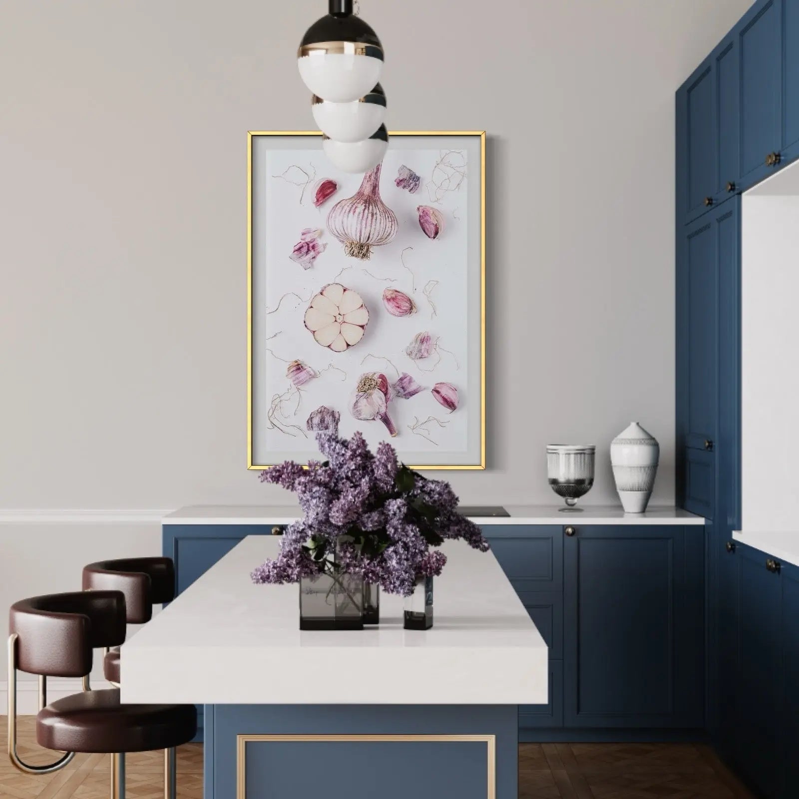 Garlic Deconstructed by Jed Gordon-Moran displayed in a modern living room interior