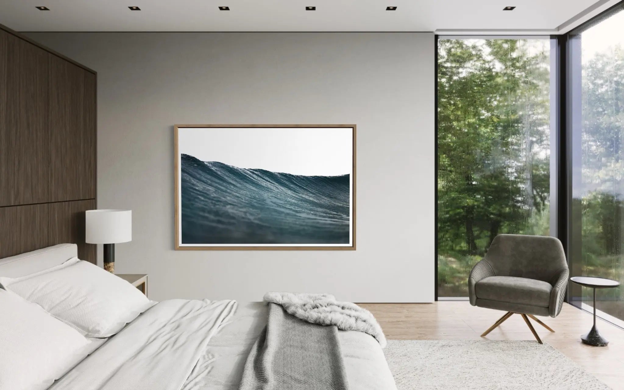 The Sea by Enric Gener displayed in a modern living room interior