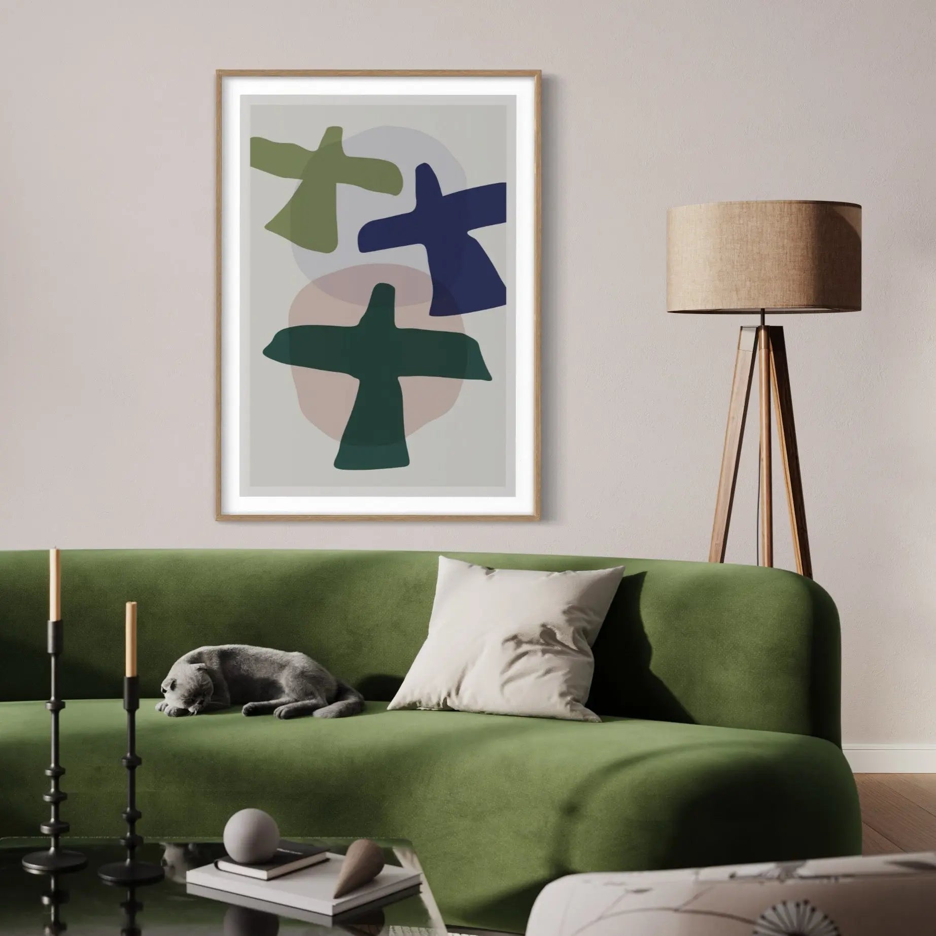 Doves by Alejandro Franseschini styled in a contemporary interior setting