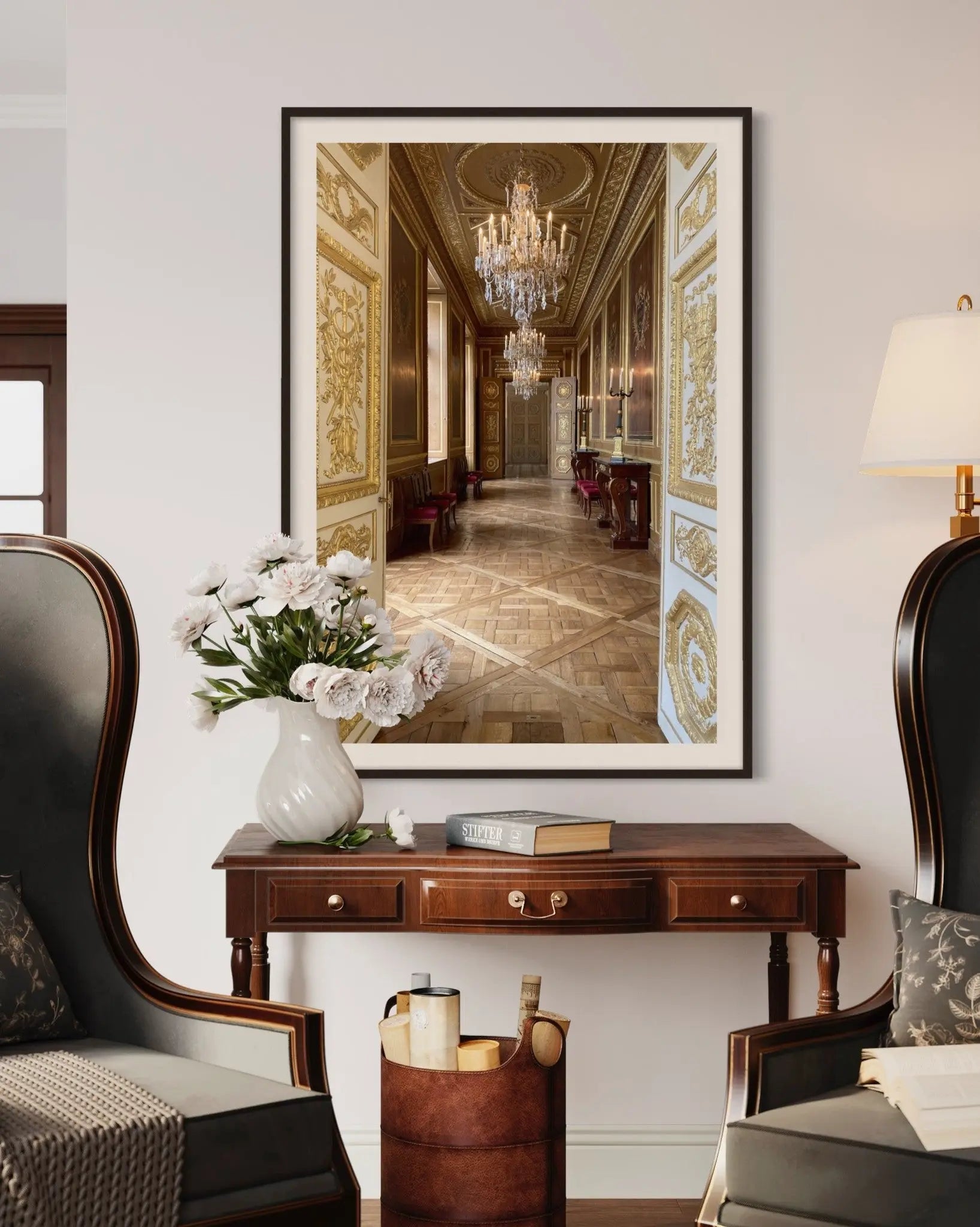 Passage De L' Hotel De La Marine by Baptiste Marsac displayed in a modern living room interior