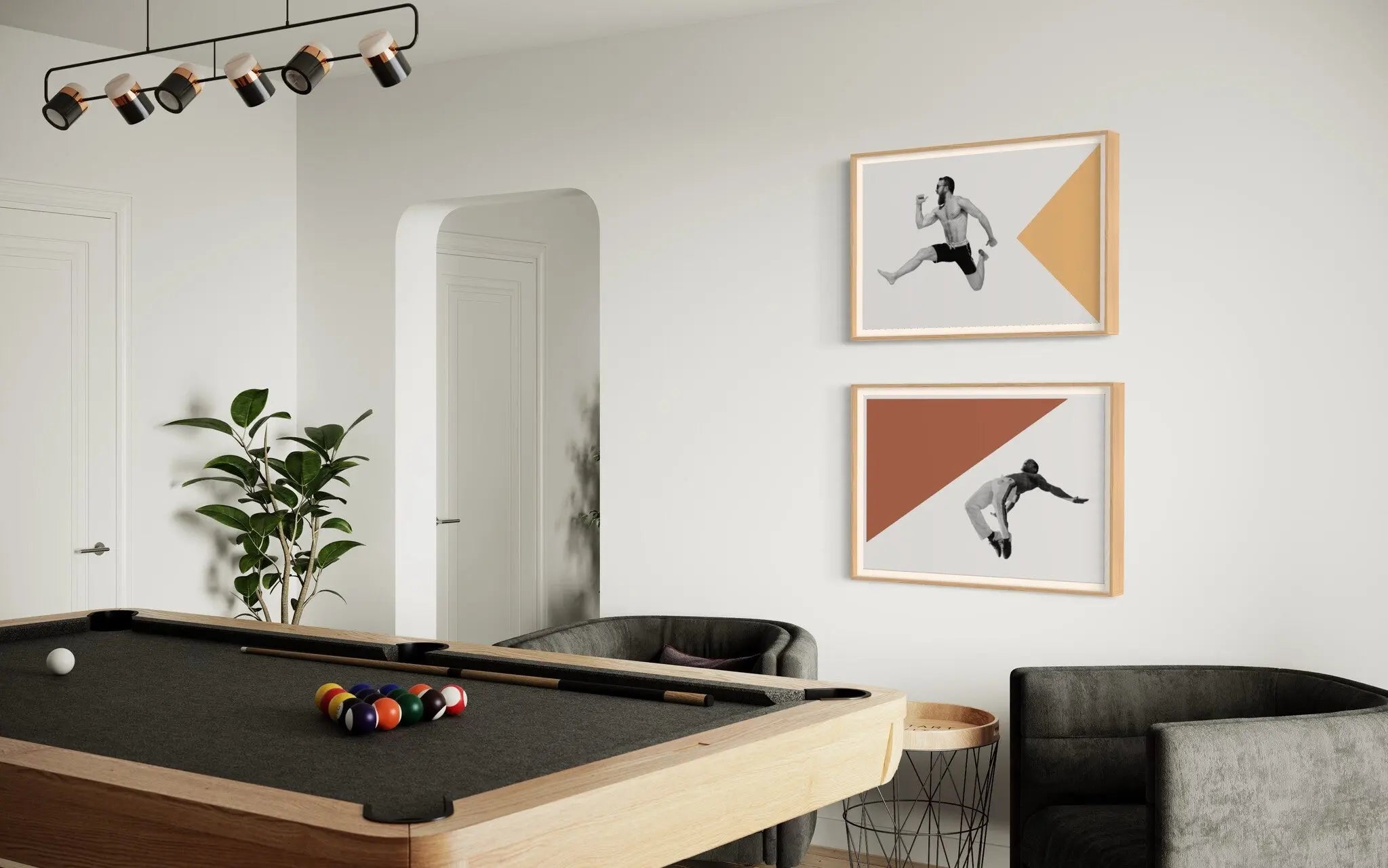 Youth in the Cities 4 by Alejandro Franseschini displayed in a modern living room interior