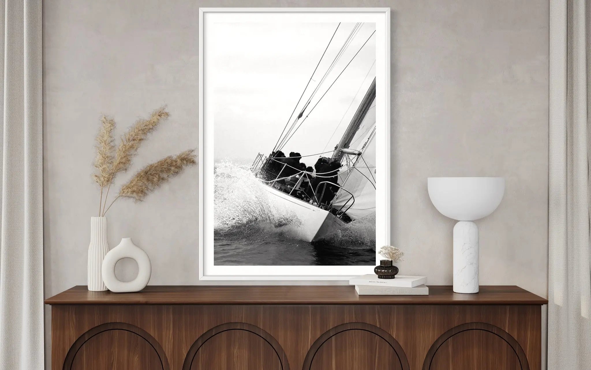 Vintage 12 Meter by Kevin Dailey displayed in a modern living room interior