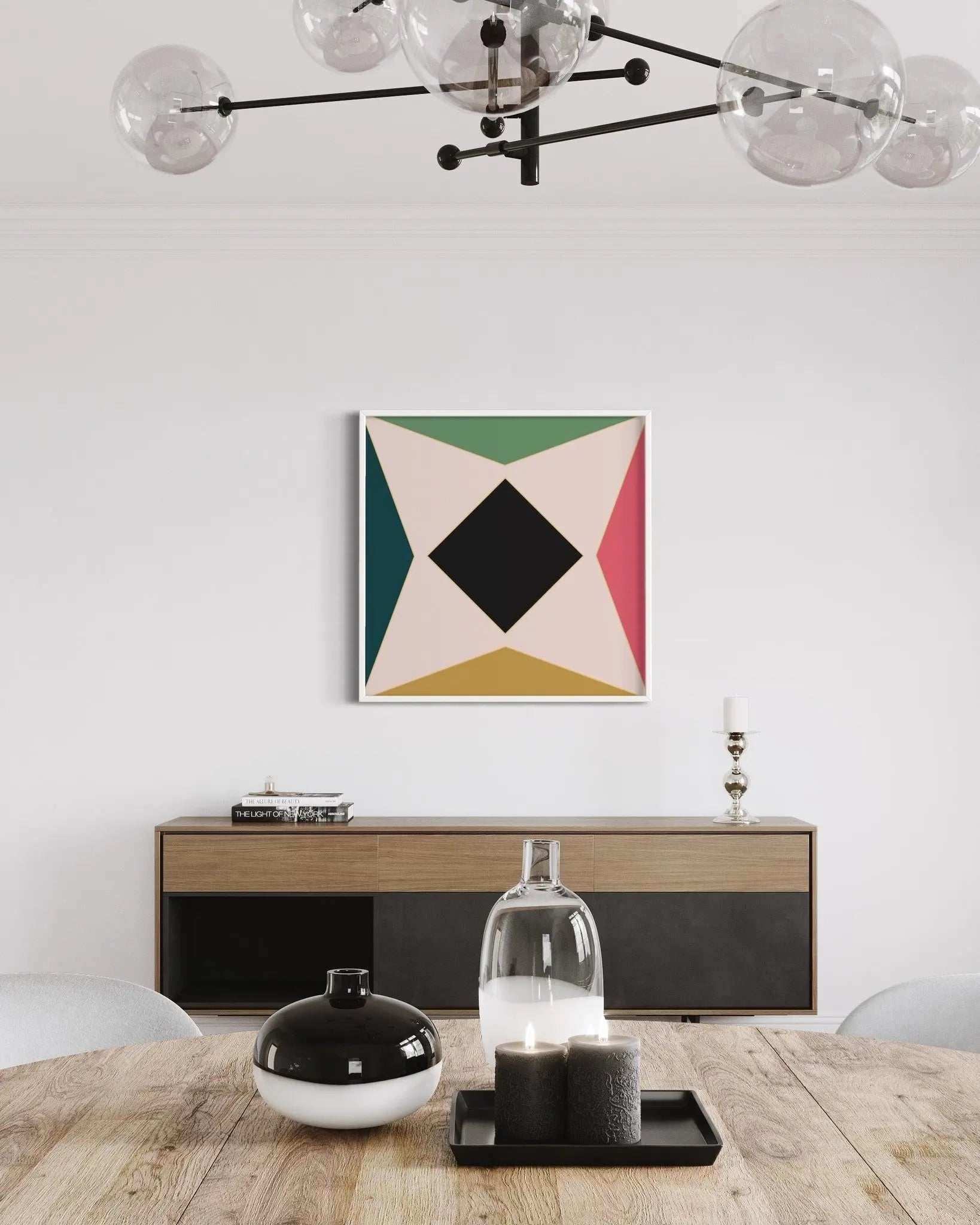Rombo by Alejandro Franseschini displayed in a modern living room interior