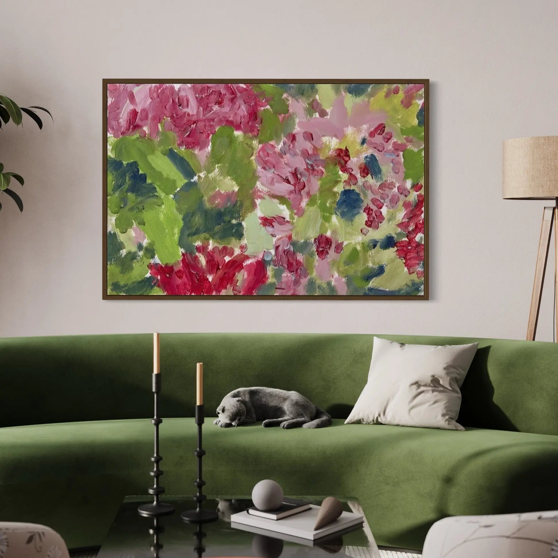 Nature Studies 3 by Evelyn Ogly displayed in a modern living room interior