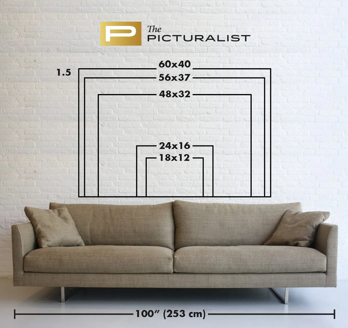 Available framing sizes ratio 1.50 horizontal for Comfort Zone, The Picturalist