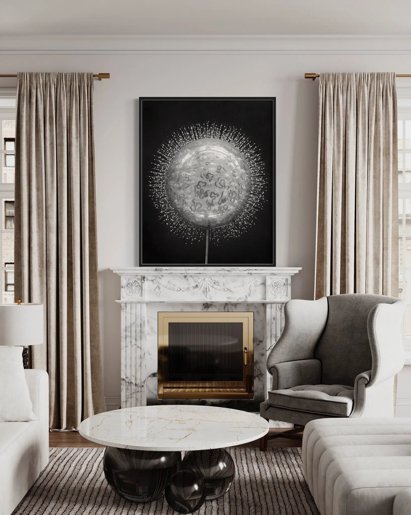 Crystal Radiolarian Elegance shown in a minimalist home decor setting