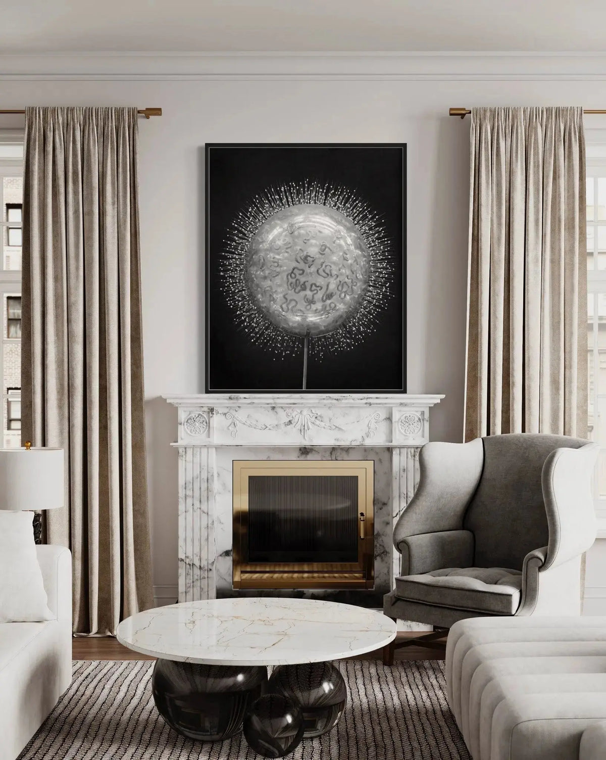 Crystal Radiolarian Elegance shown in a minimalist home decor setting
