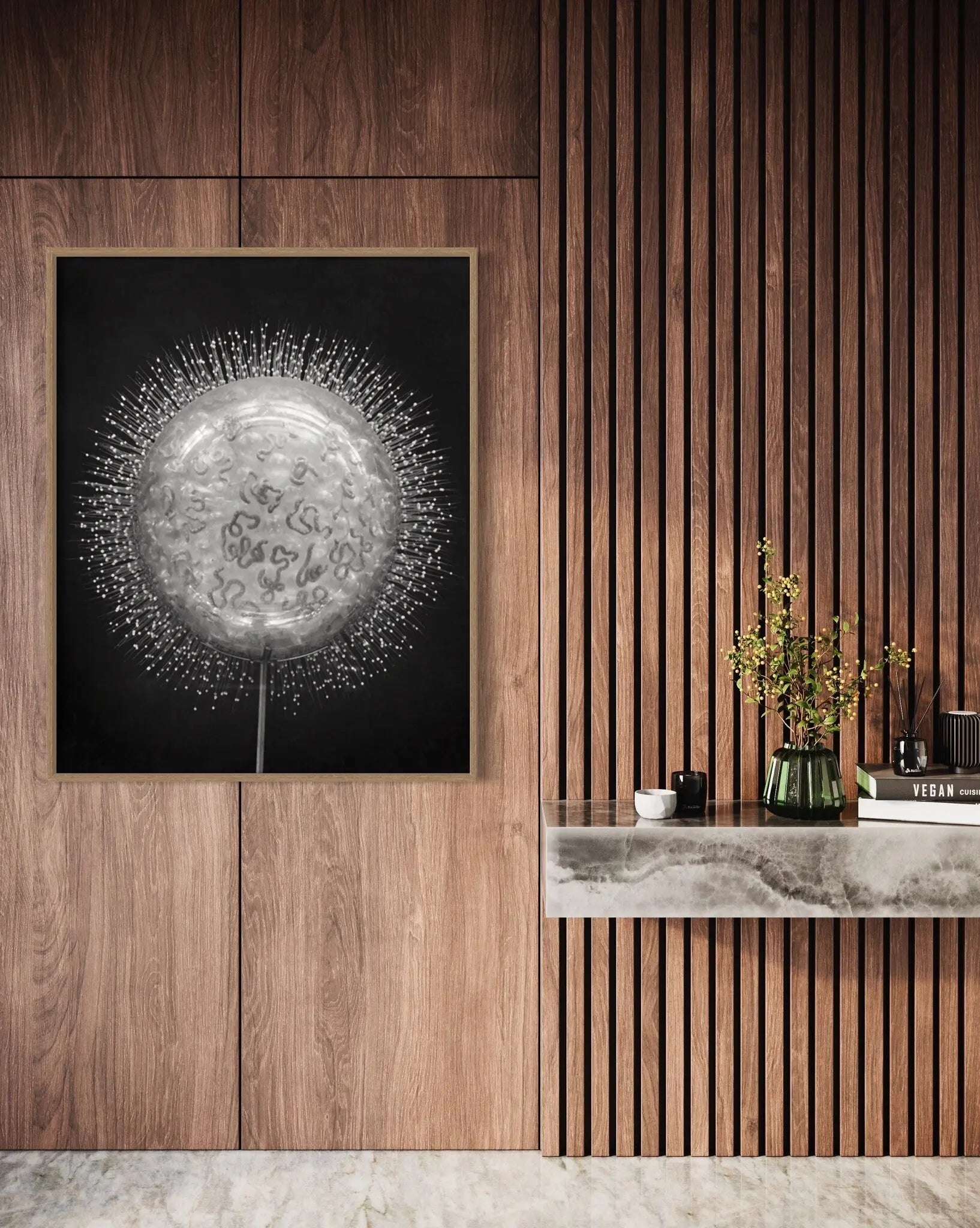 Crystal Radiolarian Elegance showcased in a designer room setting