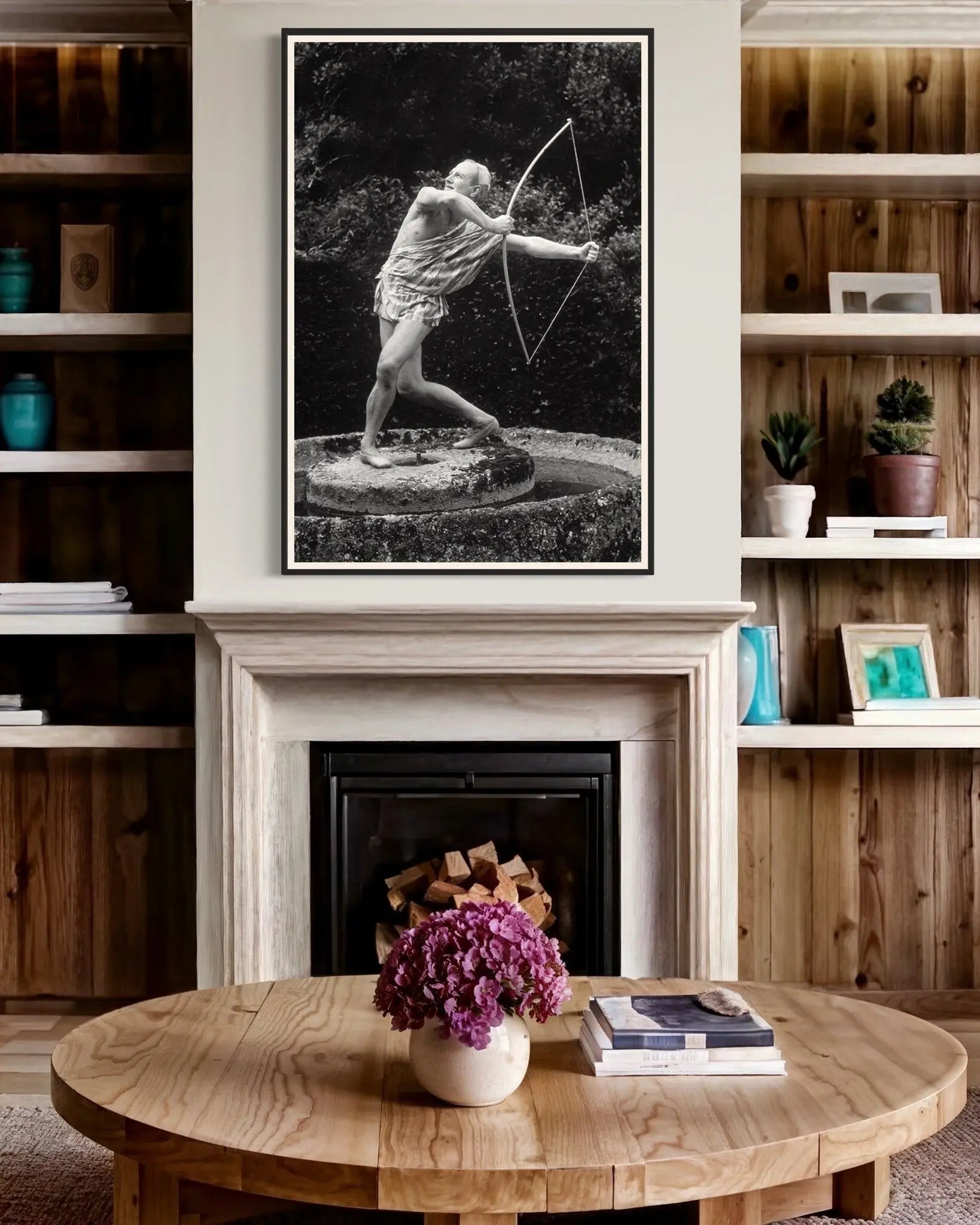 Vintage Cupid Dance 1935 by Sasha displayed in a modern living room interior