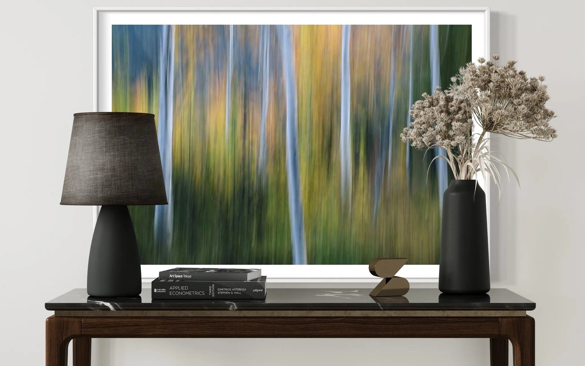 Forest of Aspen Trees in Autumn styled in a contemporary interior setting