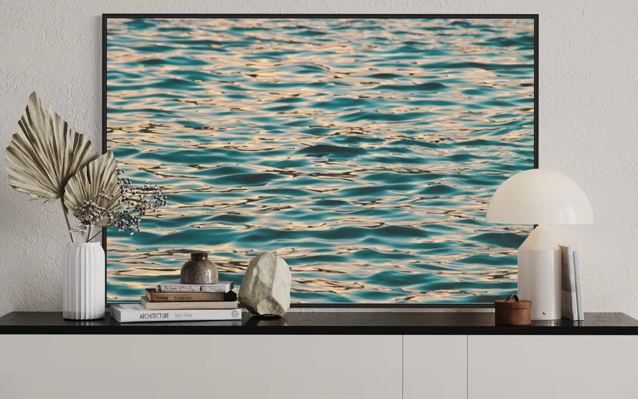 Ocean Deep Blue by Theo Thomaidis showcased in a designer room setting