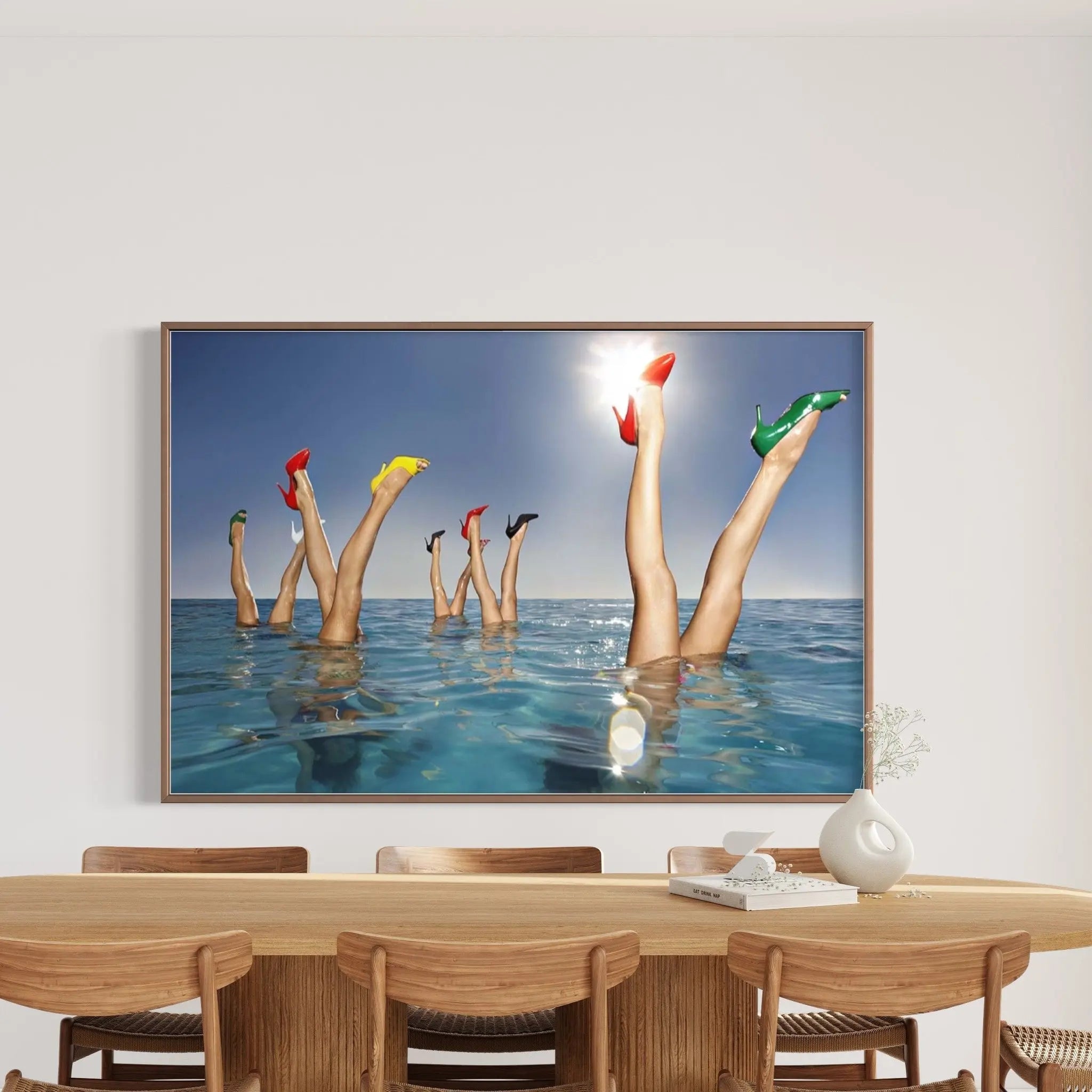 Legs Out of Infinity Pool by Karan Kapoor showcased in a designer room setting
