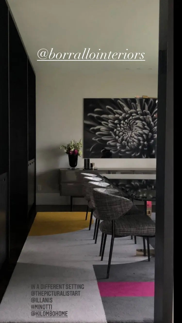 Silver Dahlia by C. Quintero showcased in a designer room setting
