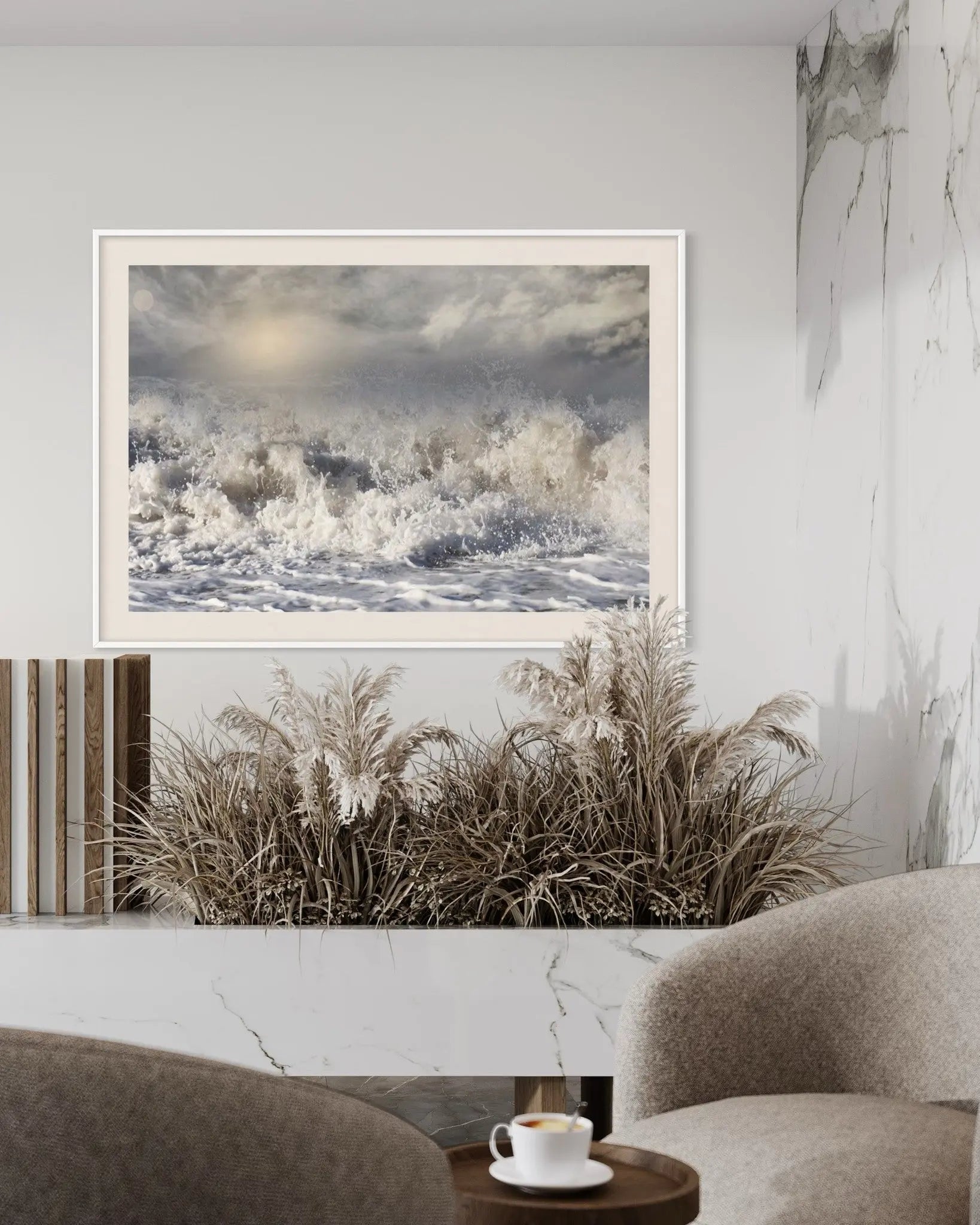 King Tide by Karen Thom showcased in a designer room setting