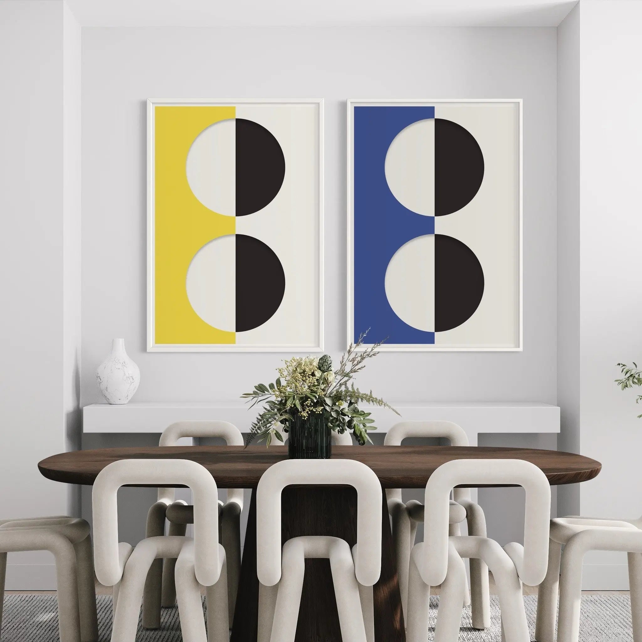 Series With Yellow by Francesco Alessandrini featured in an elegant interior space
