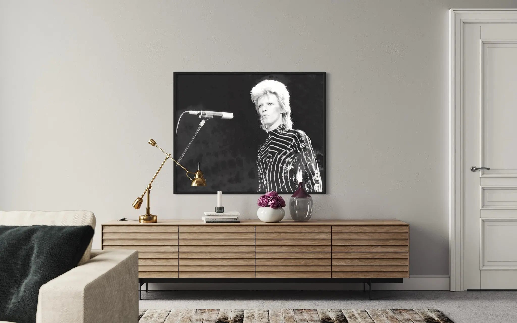 David Bowie by Richard Creamer presented in a curated interior design