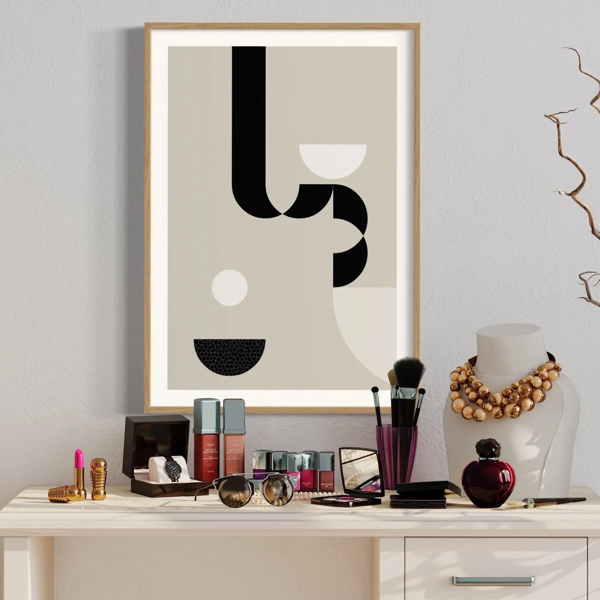 Composicion 7 by Yolanda Carbayo displayed in a modern living room interior
