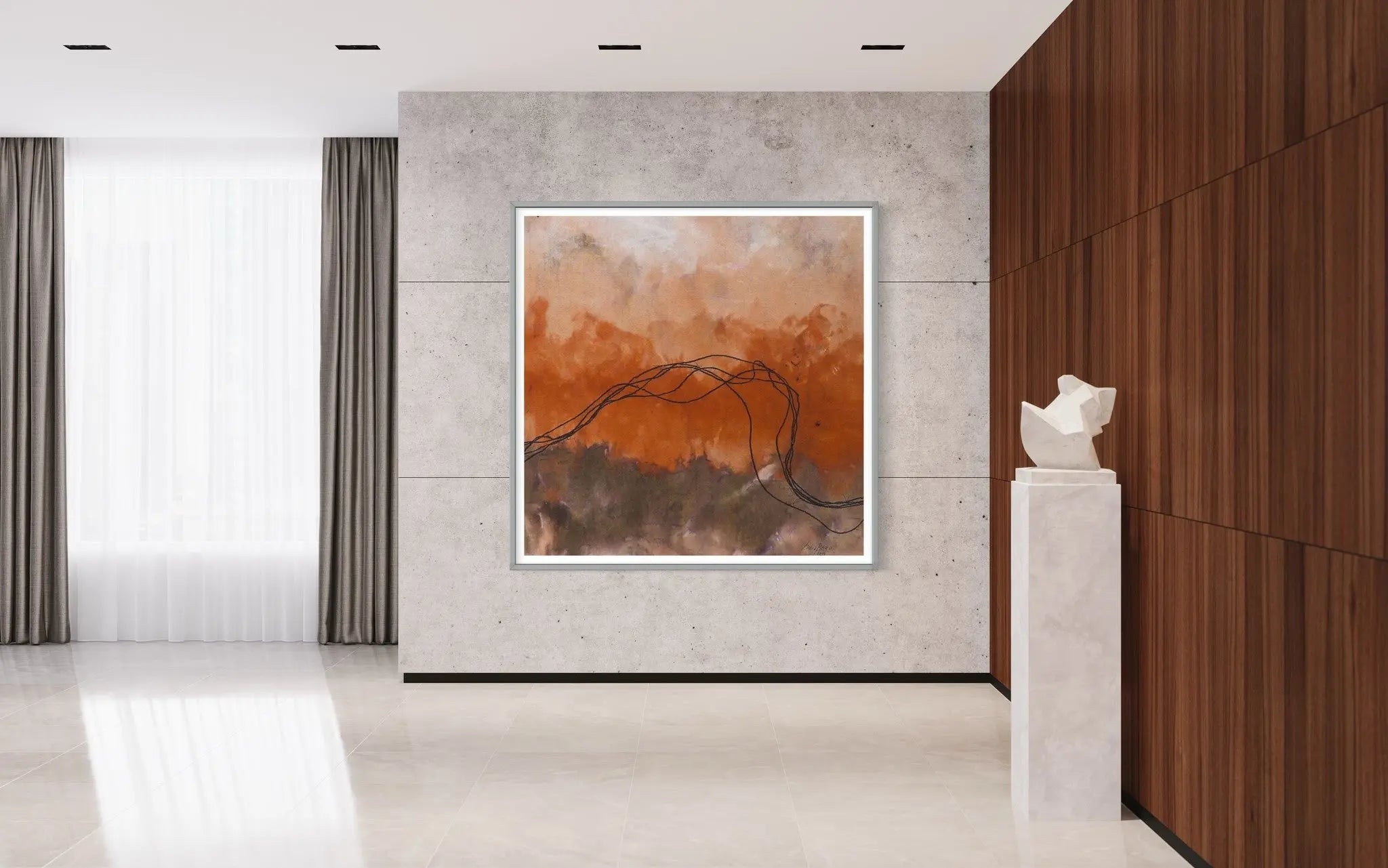 Cuerdas Naranja by Lidia Beiza presented in a curated interior design