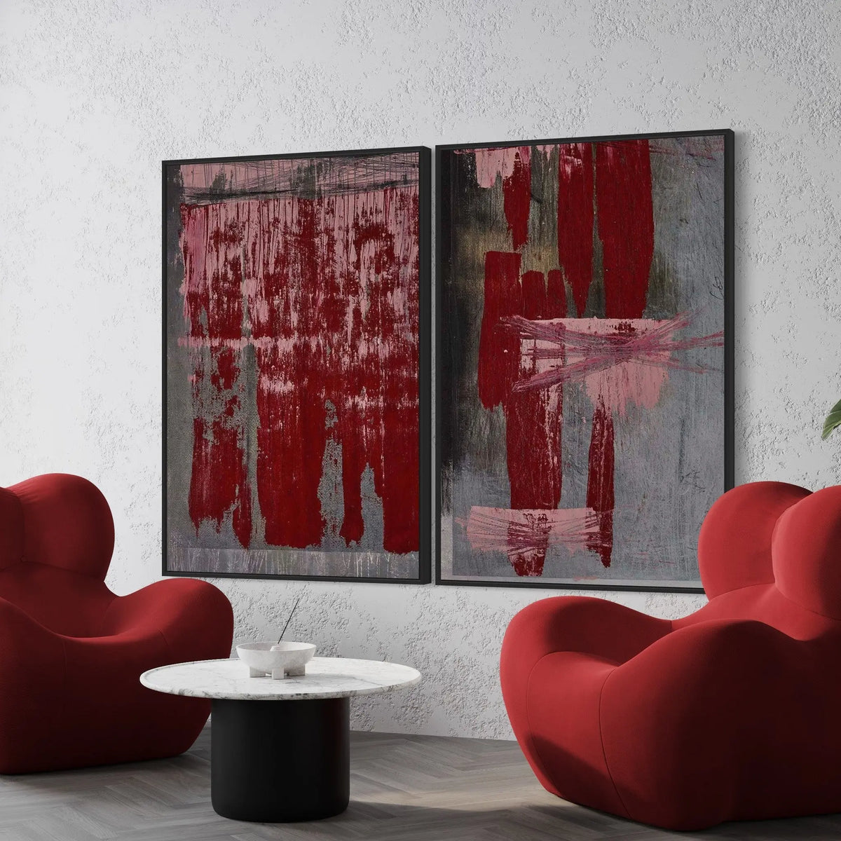 Universal Syncopations 2 by Evelyn Ogly showcased in a designer room setting