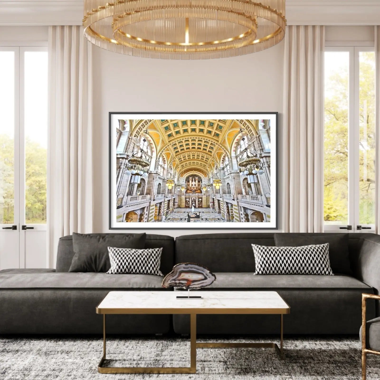 Symmetry by M. Beck displayed in a modern living room interior