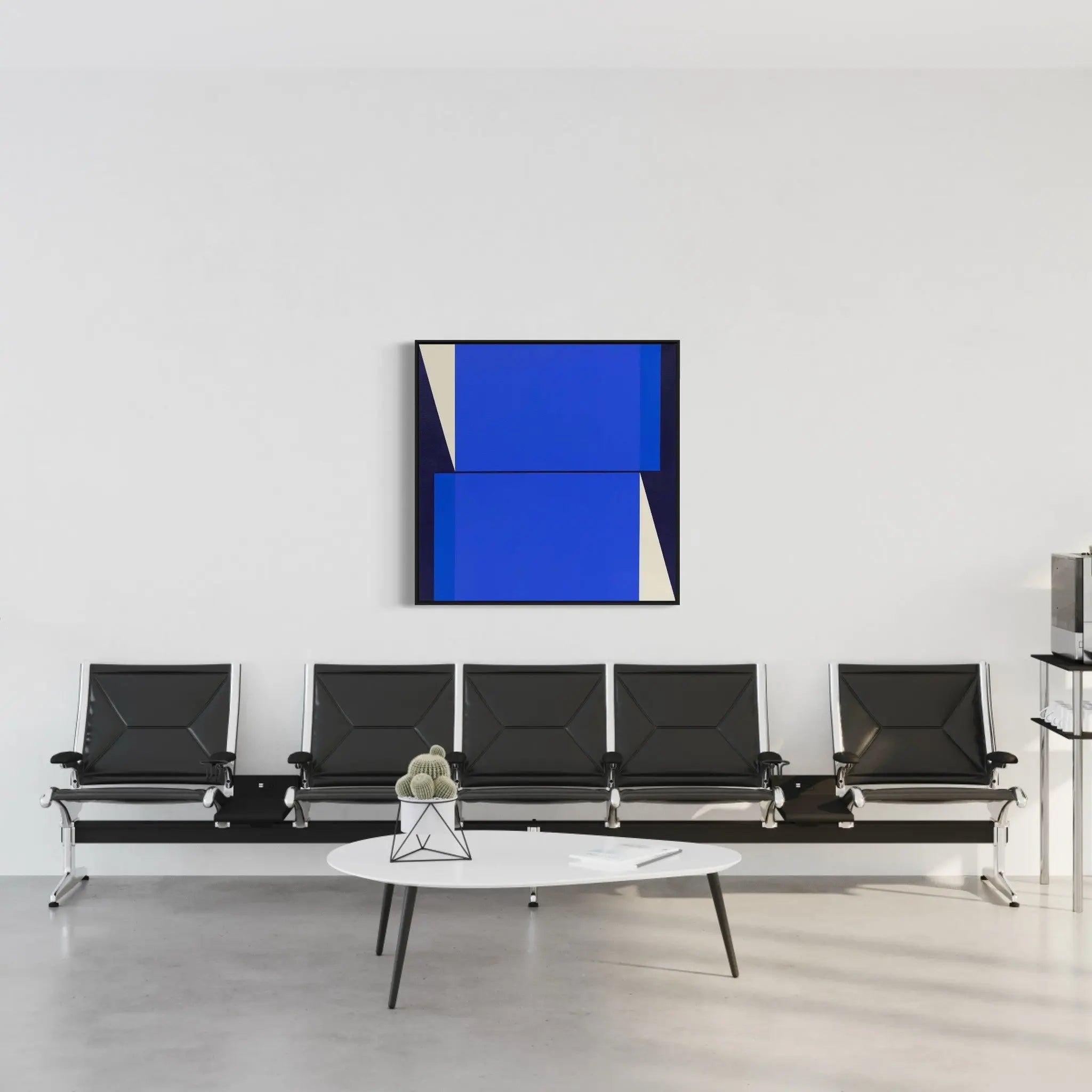 Cuadratura #01 by Rodrigo Martin displayed in a modern living room interior