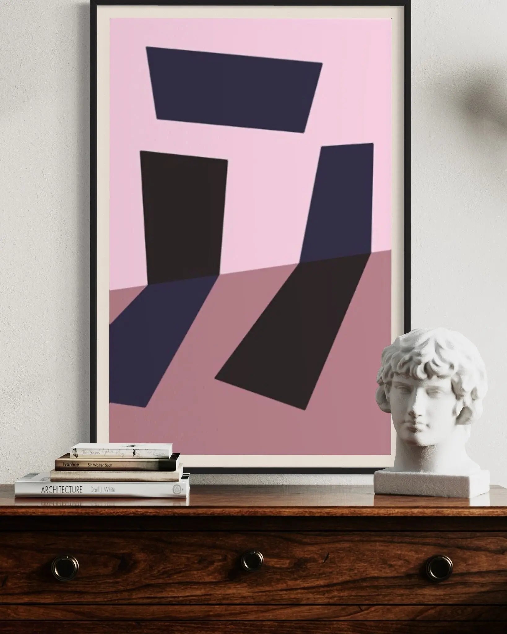 Untitled 1550 by Pedro Nuka displayed in a modern living room interior