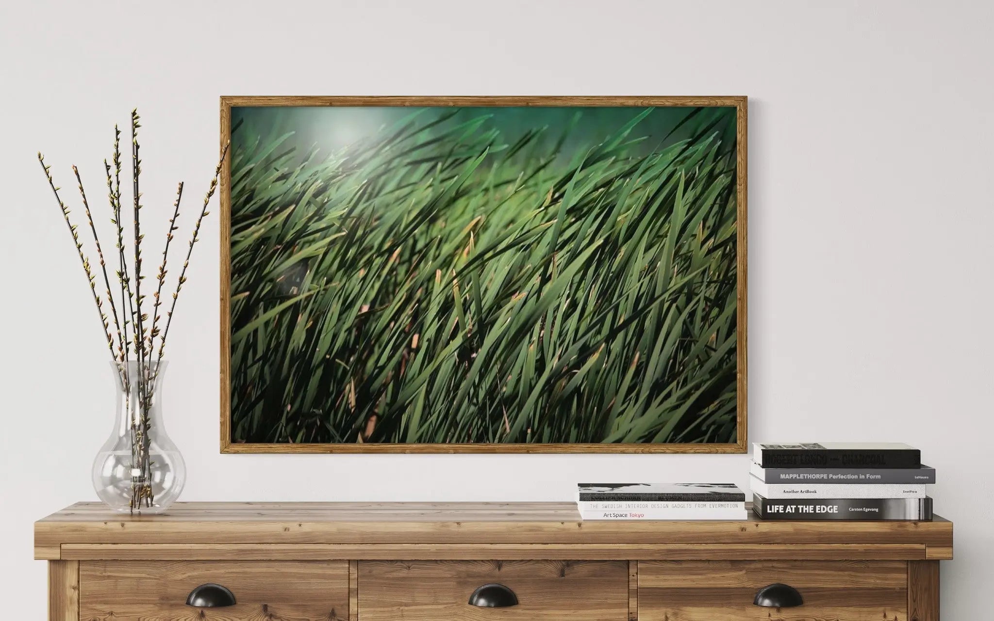 Moment by Karen Thom displayed in a modern living room interior