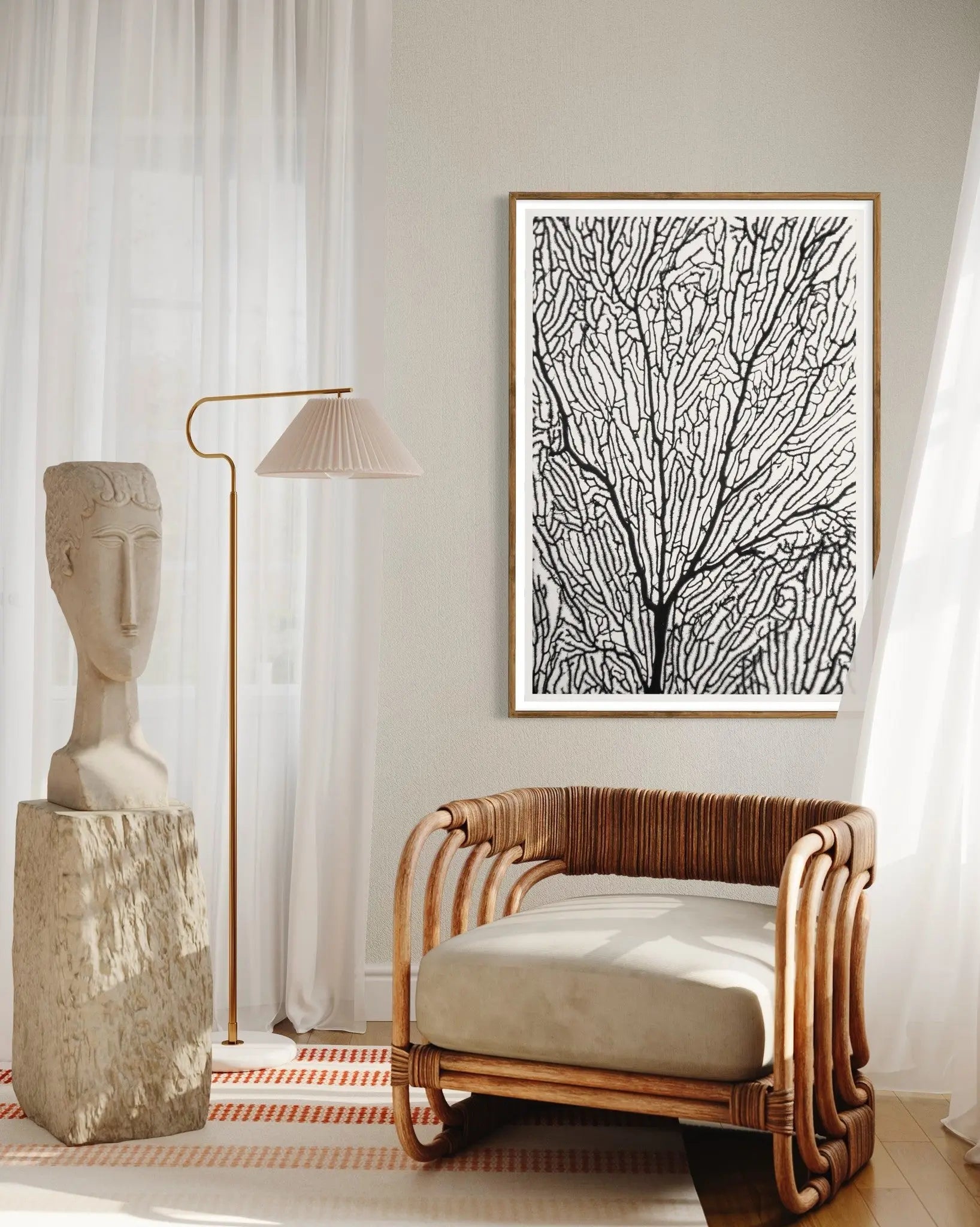 Coral Sea Screen by Enric Gener featured in an elegant interior space