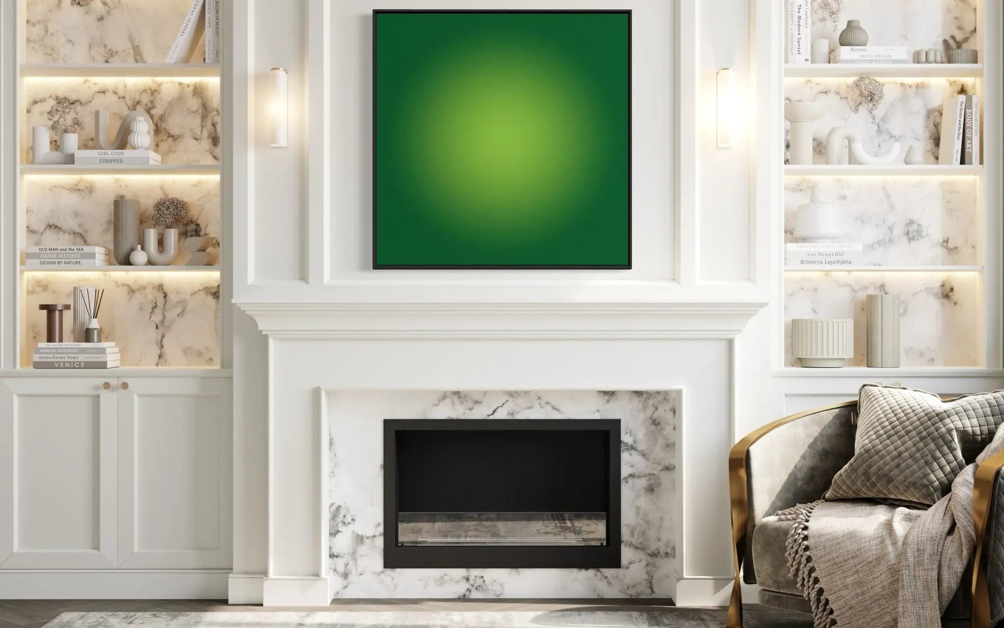 Green Halo by Alejandro Franseschini styled in a contemporary interior setting