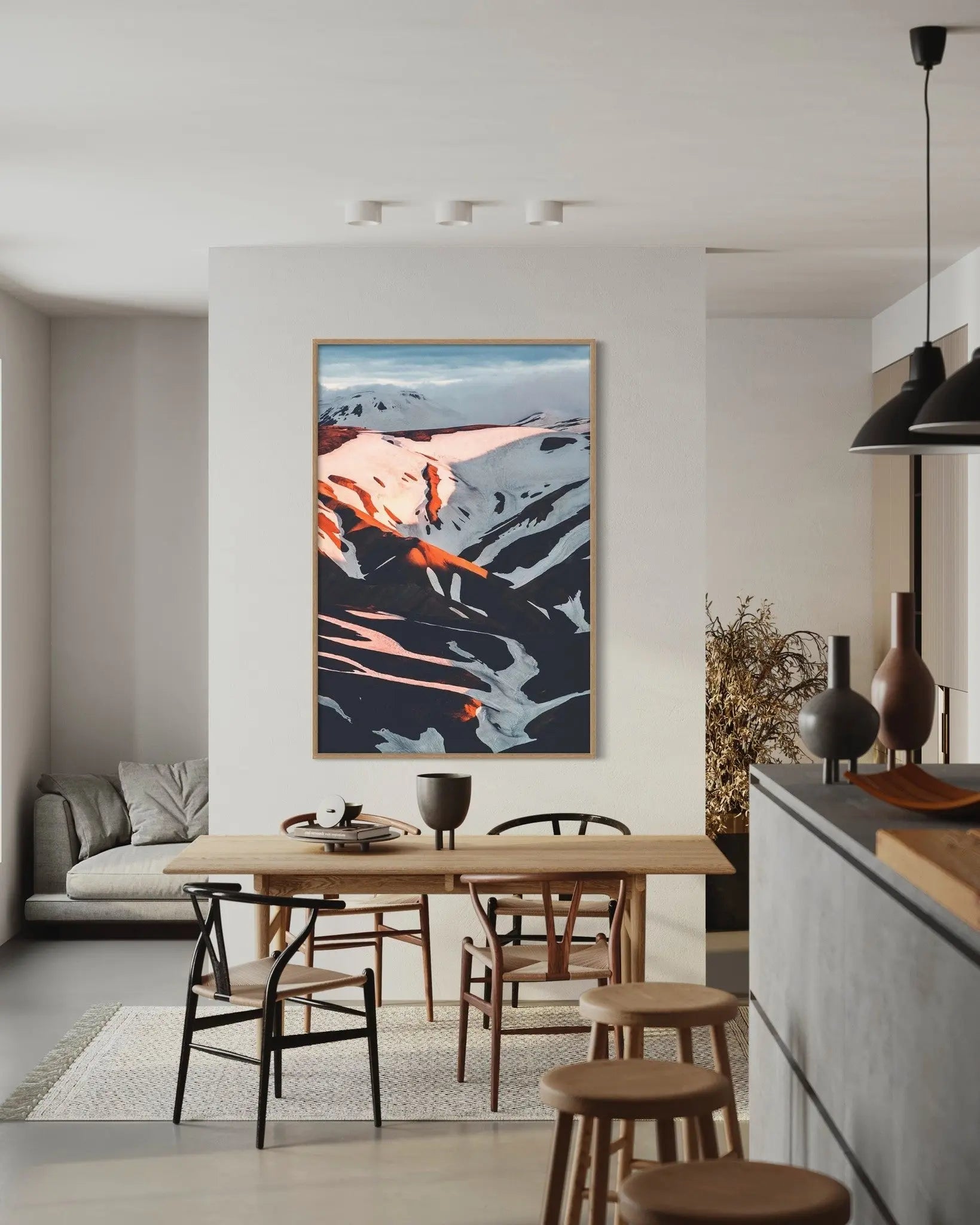 Snow On Sun Valley by N. Niman presented in a curated interior design