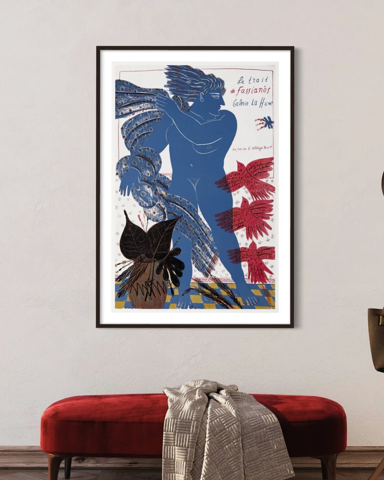 Le Trait De Fassianos Galerie La Hune Paris displayed in a modern living room interior