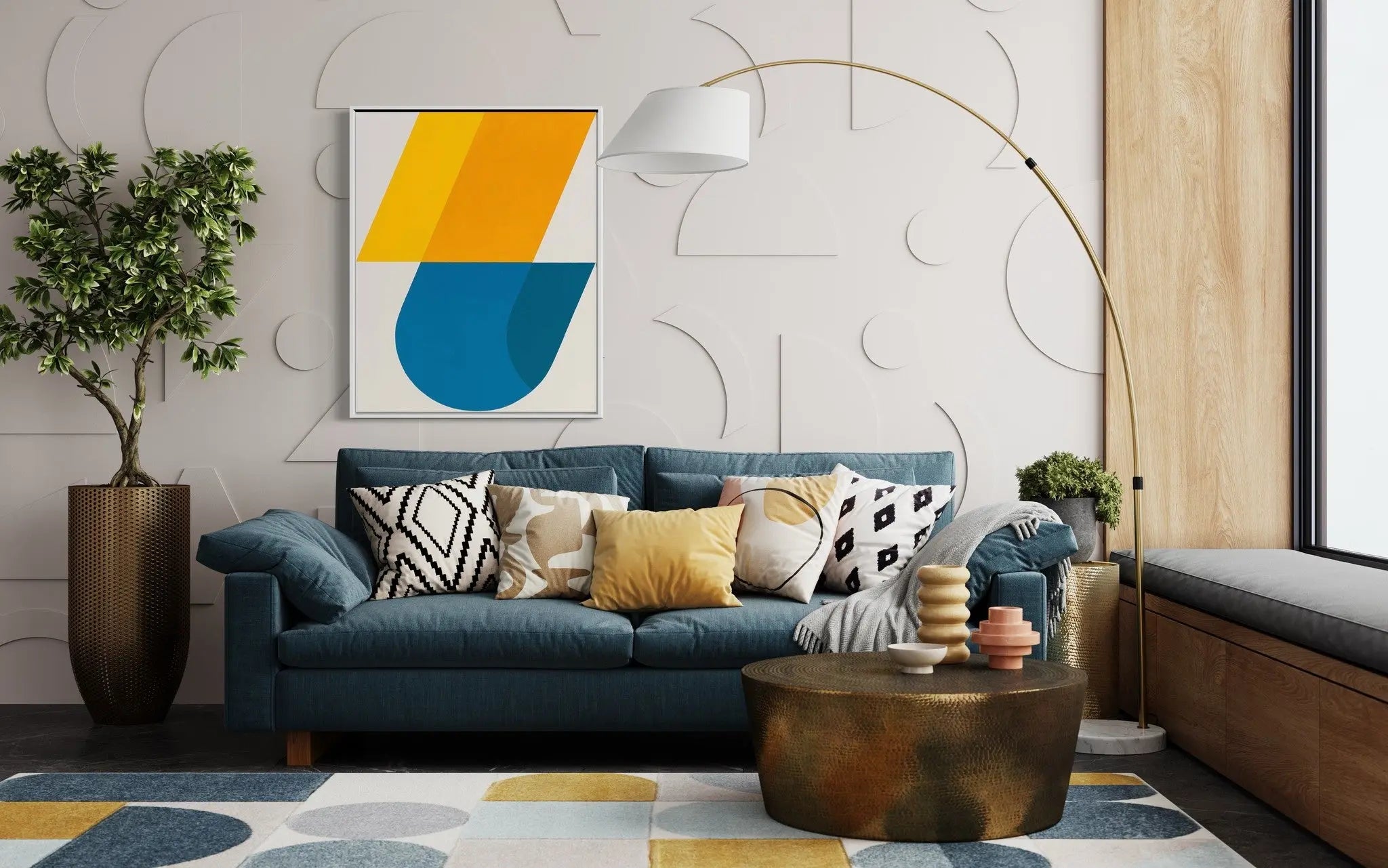 Broken Curve by Rodrigo Martin shown in a minimalist home decor setting