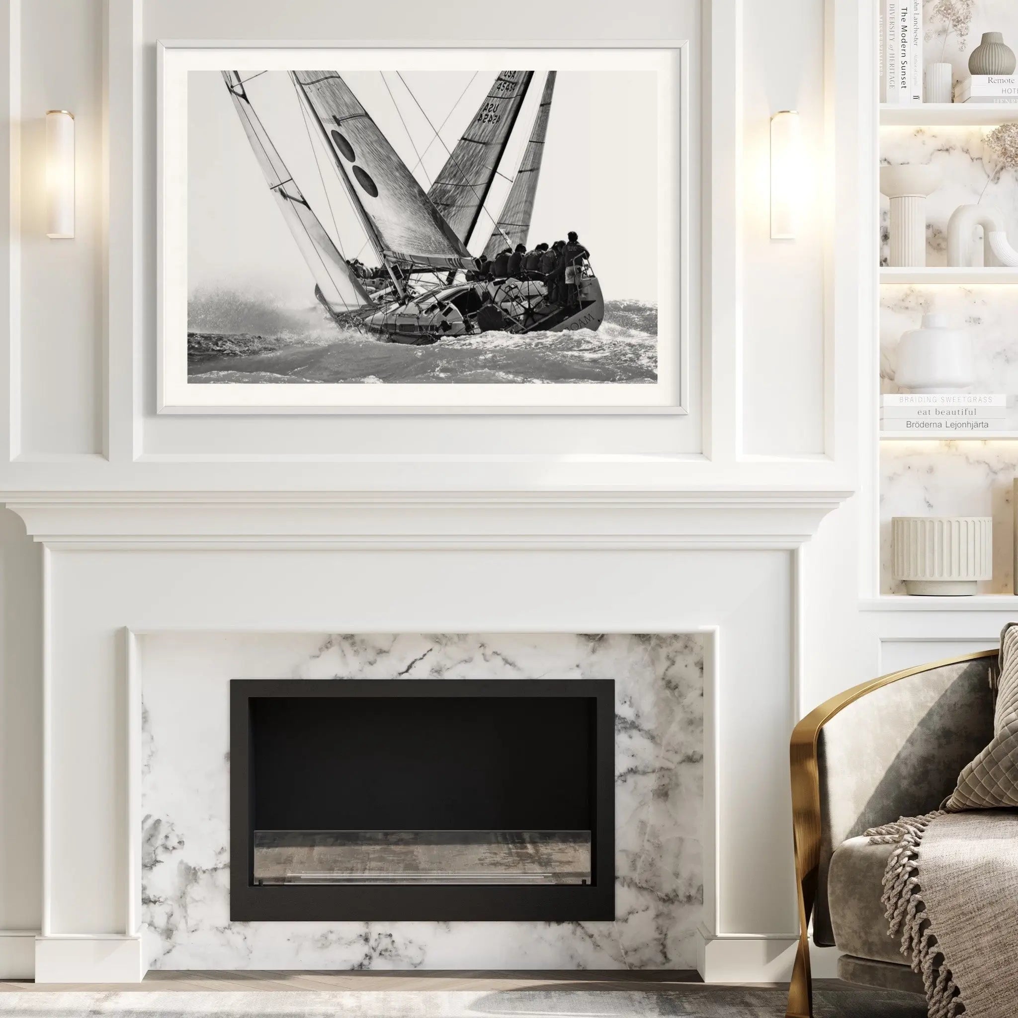 Crossing by Kevin Dailey showcased in a designer room setting