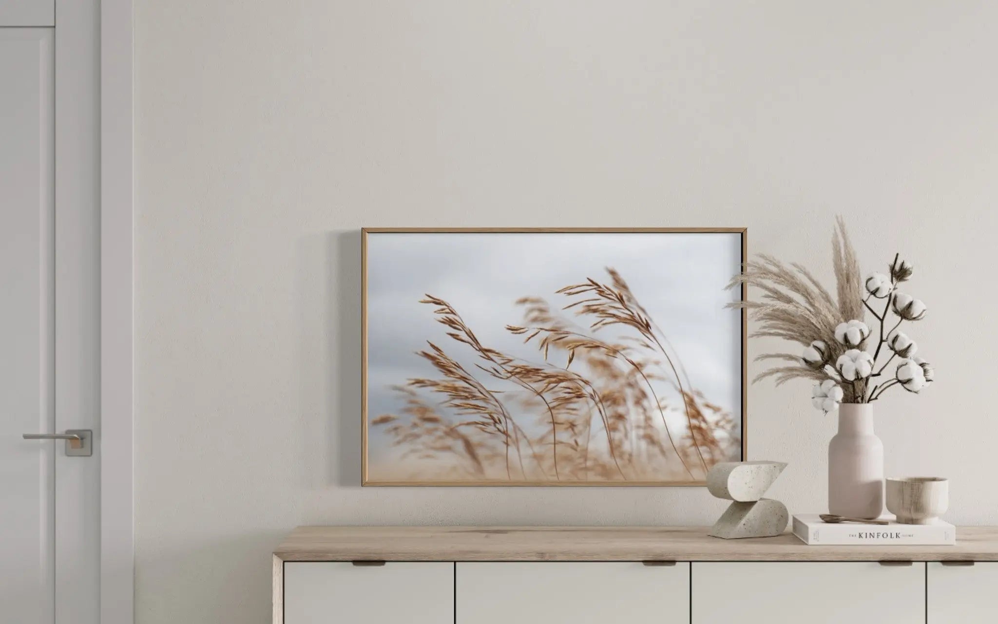 And Then I Met You by Karen Thom displayed in a modern living room interior
