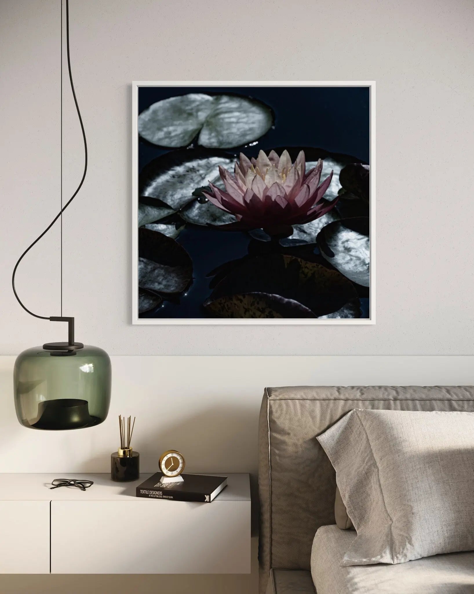 Moonlight Bloom by Ana Bonet shown in a minimalist home decor setting