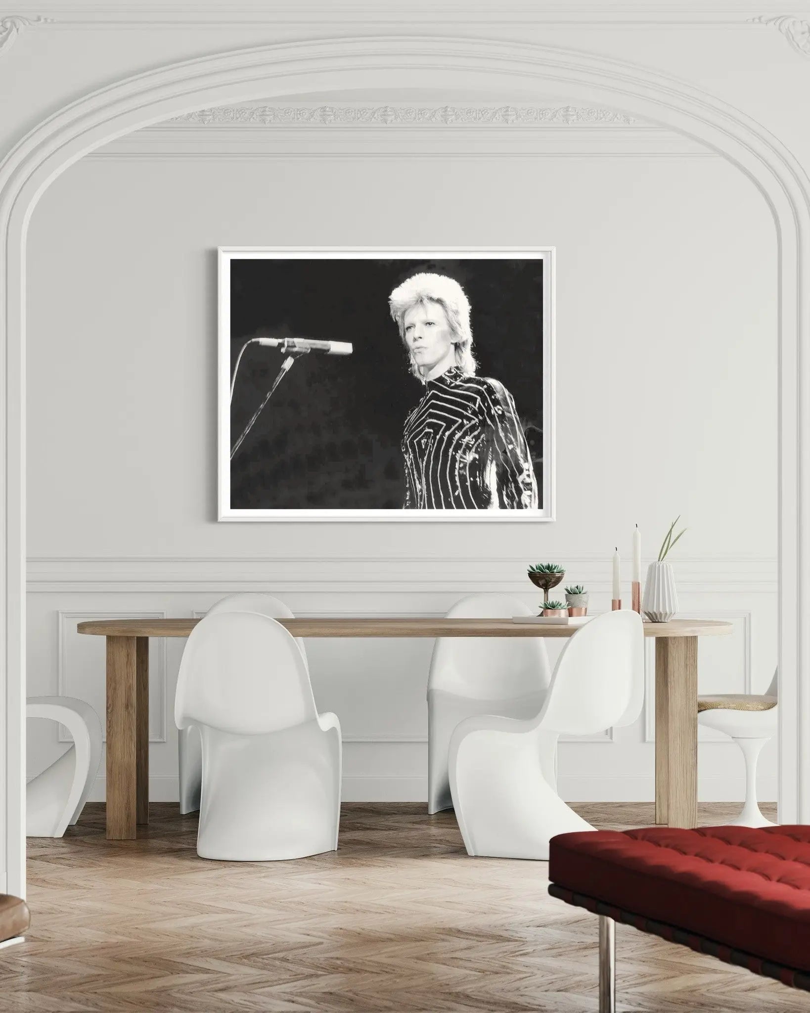 David Bowie by Richard Creamer featured in an elegant interior space