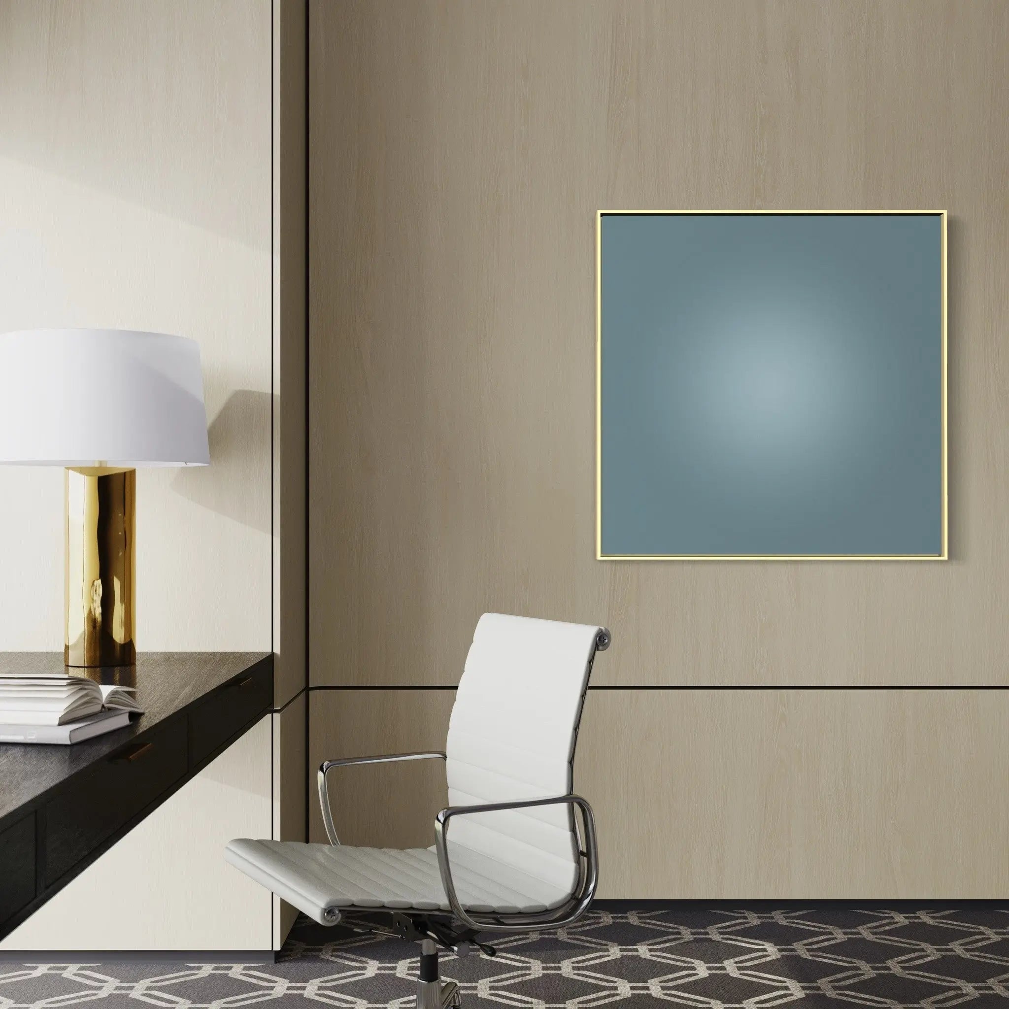 Cornflower Halo by Alejandro Franseschini displayed in a modern living room interior