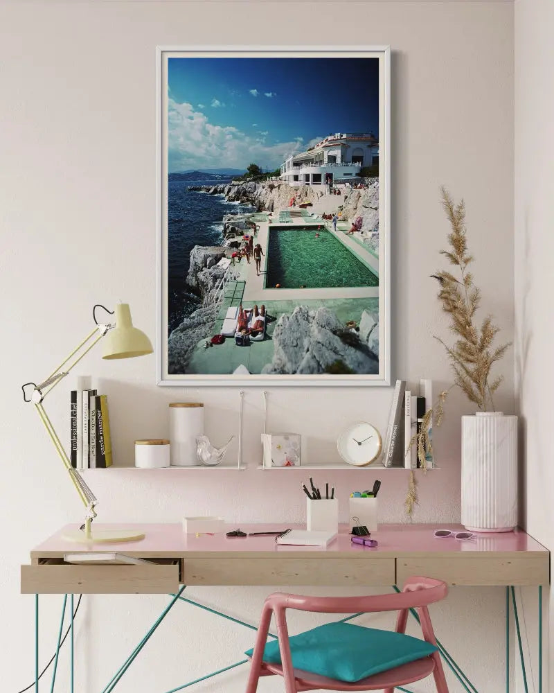 Eden-Roc Pool by Slim Aarons featured in an elegant interior space